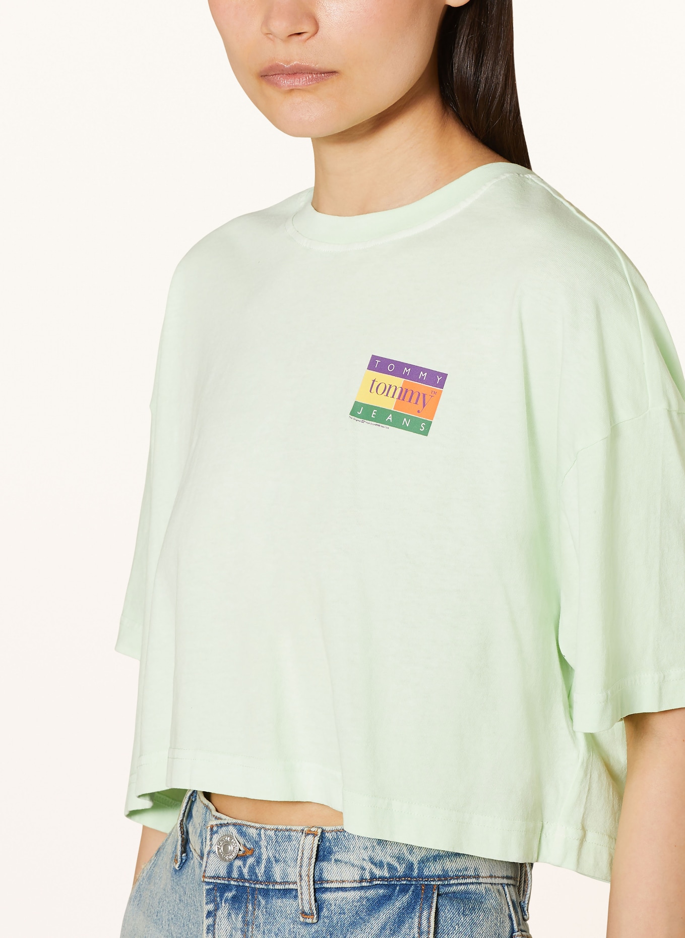 TOMMY JEANS Cropped shirt, Color: LIGHT GREEN (Image 4)