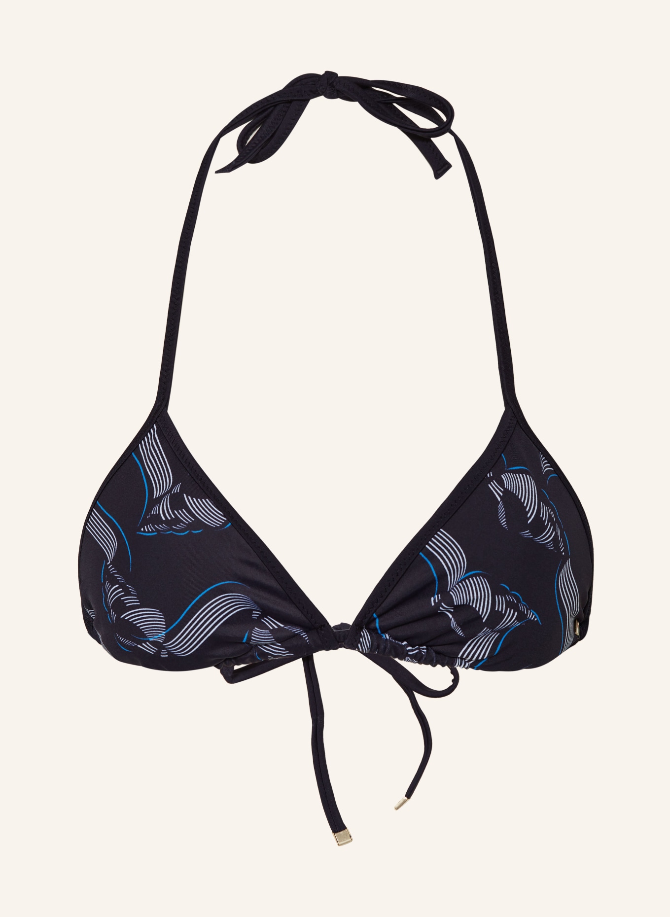 TOMMY HILFIGER Triangel-Bikini-Top, Farbe: DUNKELBLAU/ WEISS/ TÜRKIS (Bild 1)