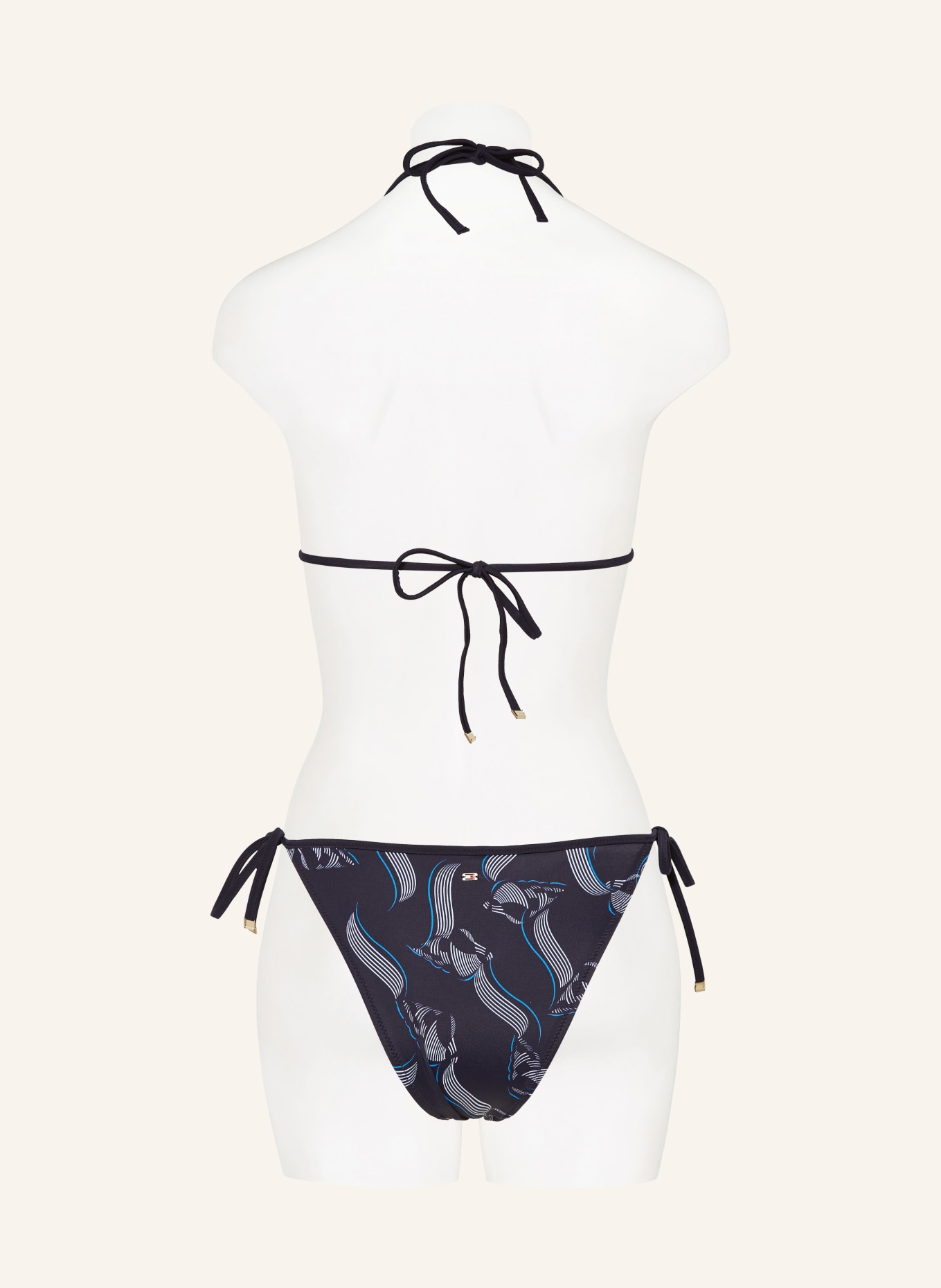 TOMMY HILFIGER Triangel-Bikini-Top, Farbe: DUNKELBLAU/ WEISS/ TÜRKIS (Bild 3)