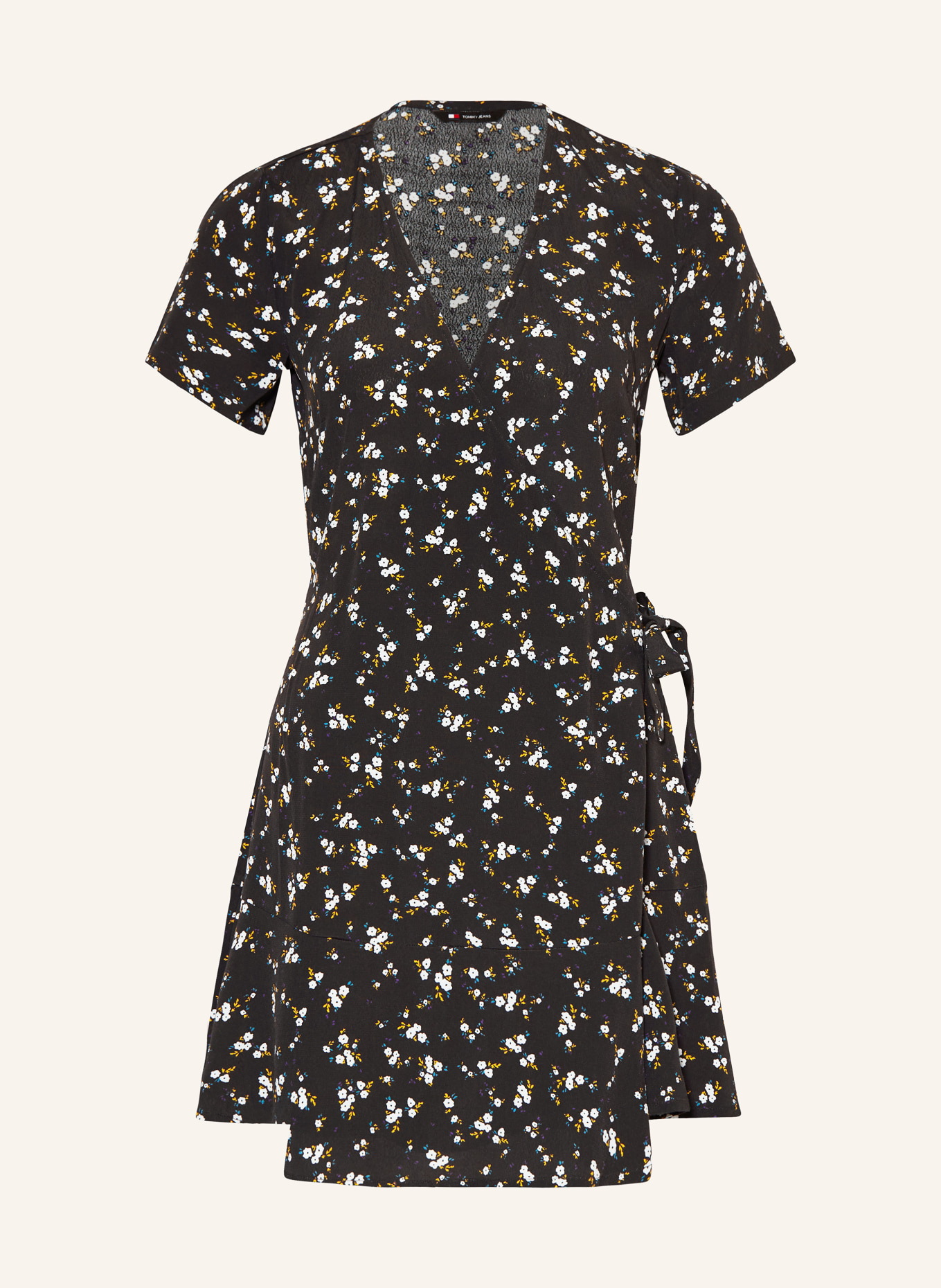TOMMY JEANS Wrap dress, Color: BLACK/ WHITE/ YELLOW (Image 1)