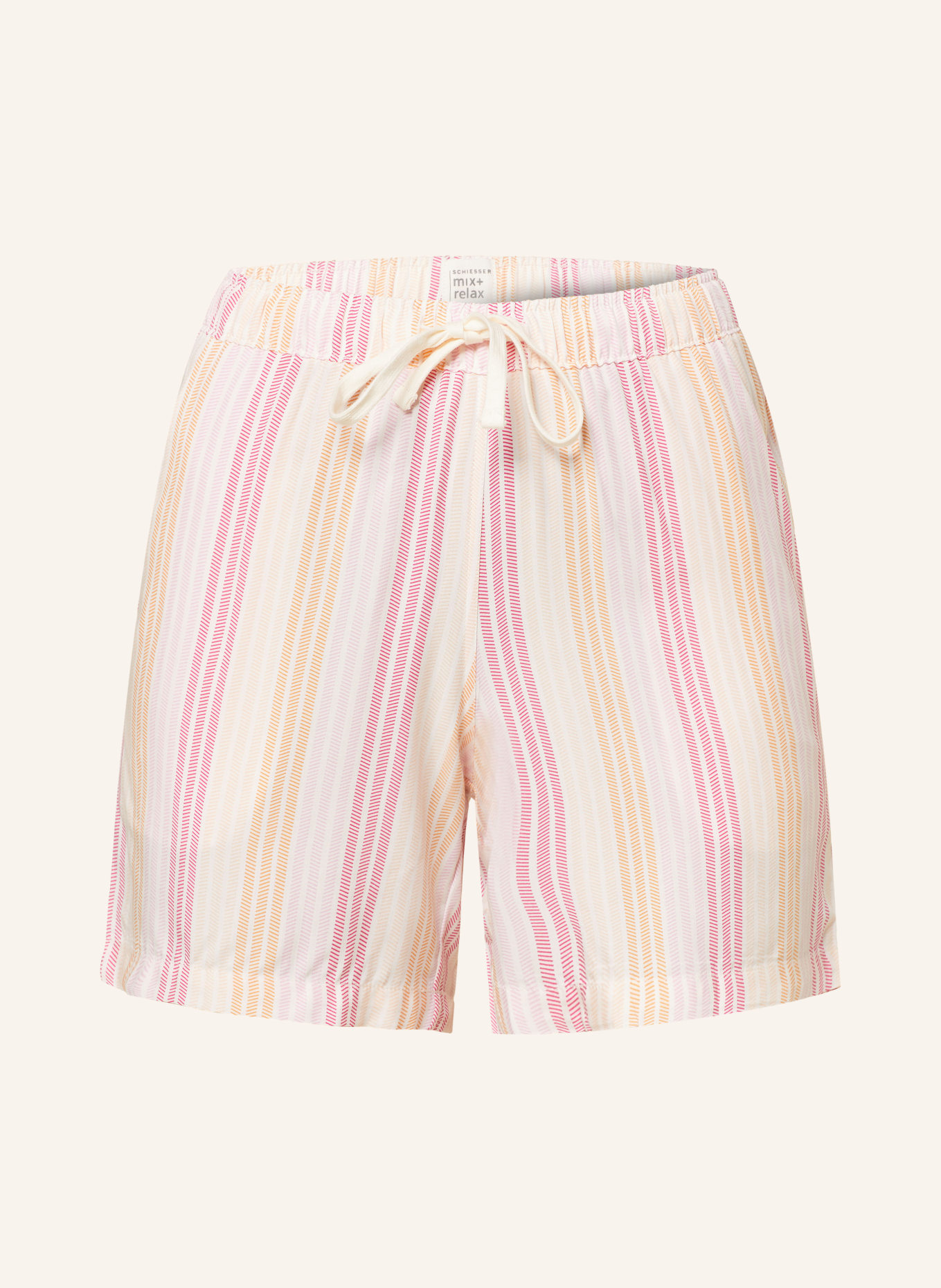 SCHIESSER Pajama shorts MIX+RELAX, Color: ECRU/ FUCHSIA/ ORANGE (Image 1)
