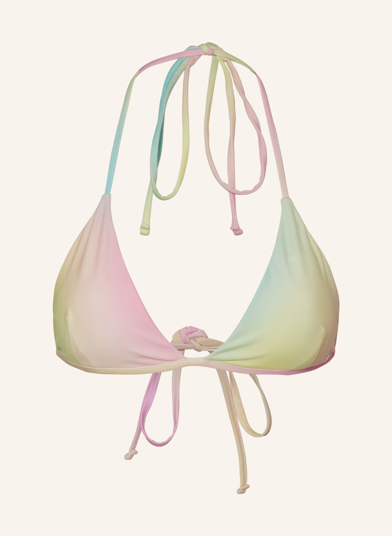 HUGO Triangel-Bikini-Top RAINBOW, Farbe: GELB/ HELLROSA/ HELLGRÜN (Bild 1)