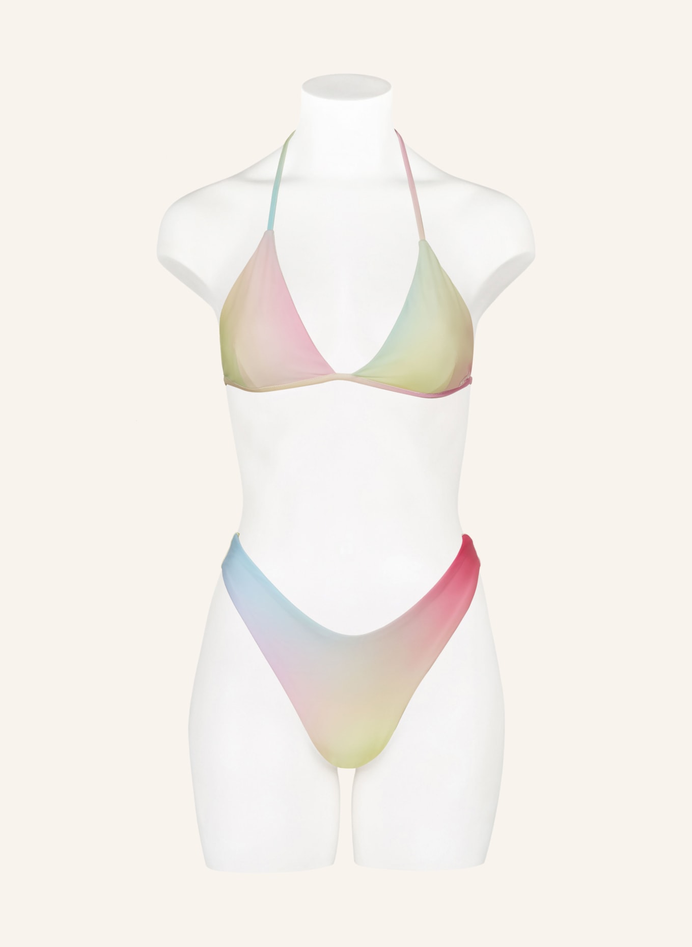 HUGO Triangle bikini top RAINBOW, Color: YELLOW/ LIGHT PINK/ LIGHT GREEN (Image 2)