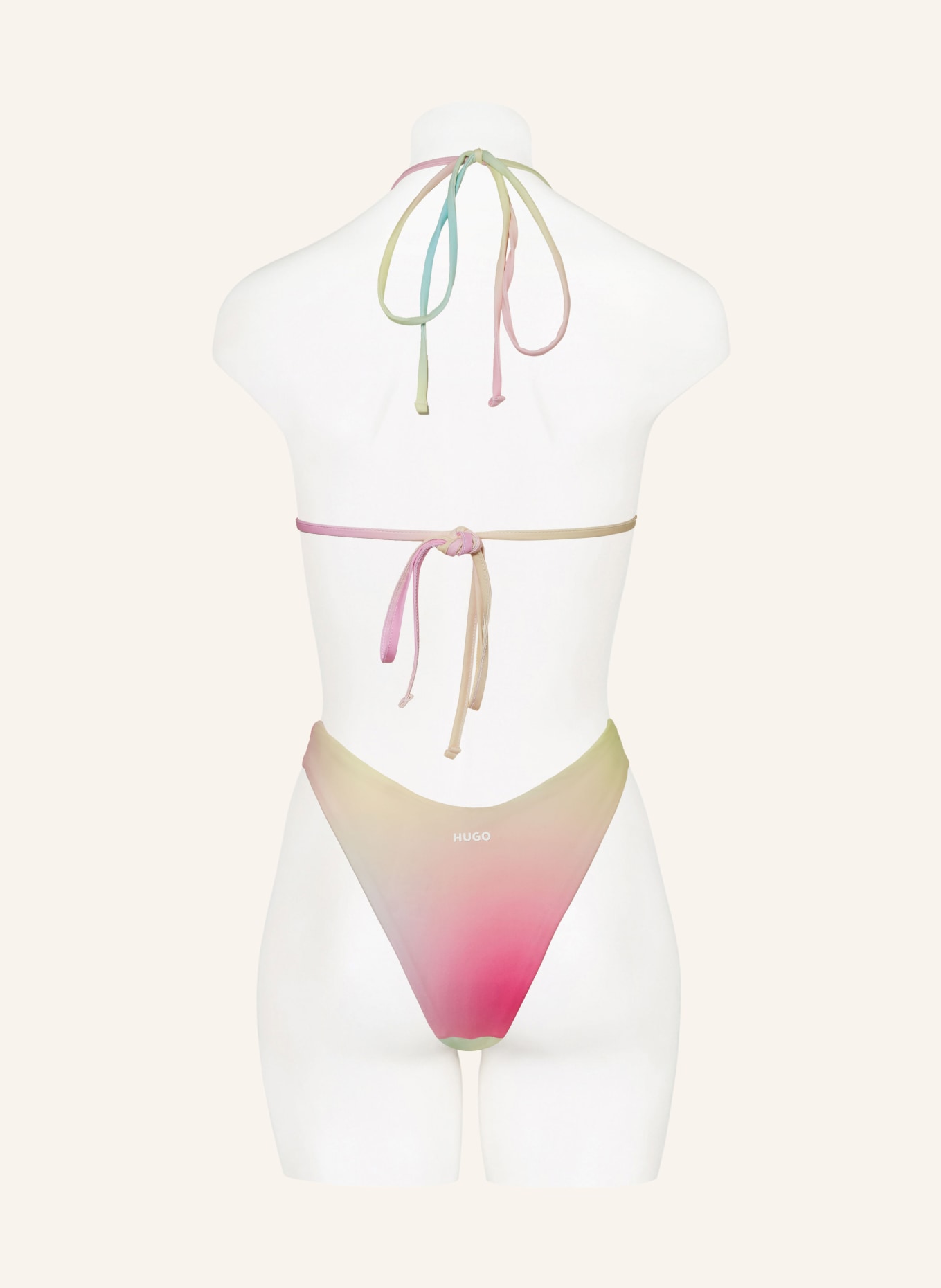 HUGO Triangle bikini top RAINBOW, Color: YELLOW/ LIGHT PINK/ LIGHT GREEN (Image 3)
