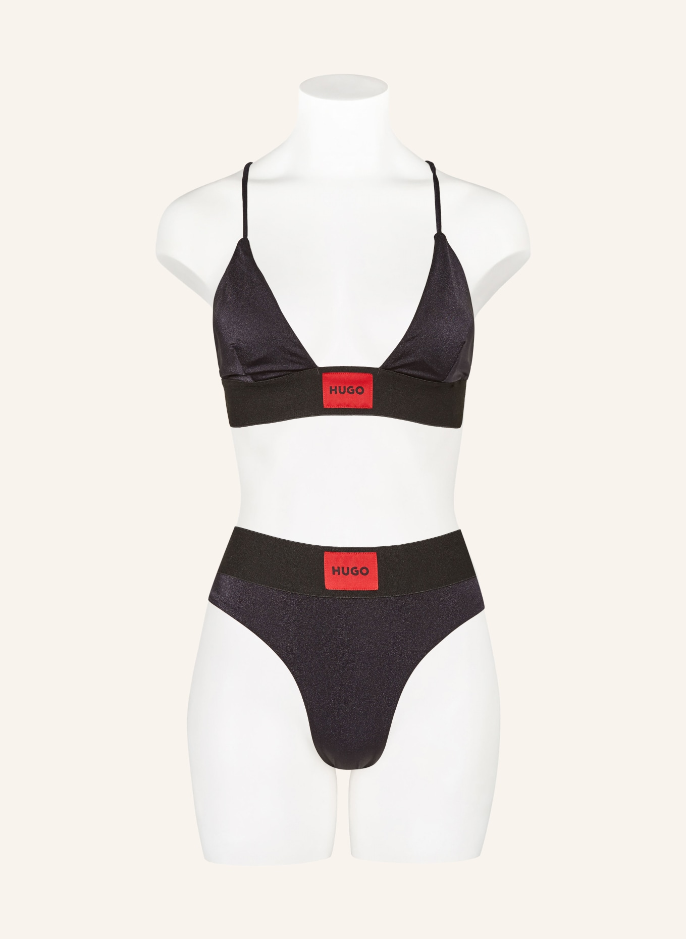 HUGO Bralette bikini top HANA, Color: BLACK (Image 2)