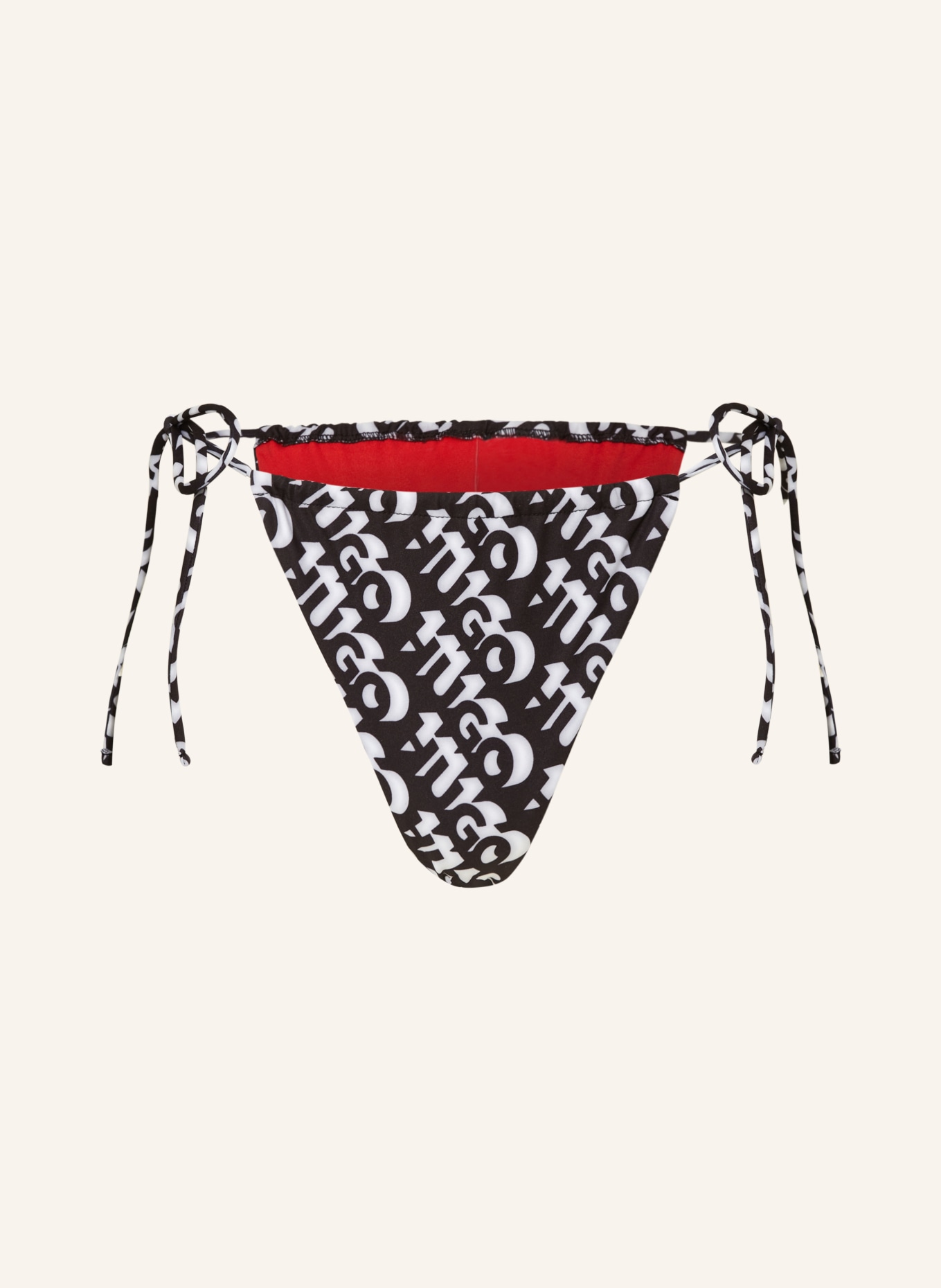 HUGO Triangel-Bikini-Hose BONNIE, Farbe: SCHWARZ/ HELLGRAU (Bild 1)