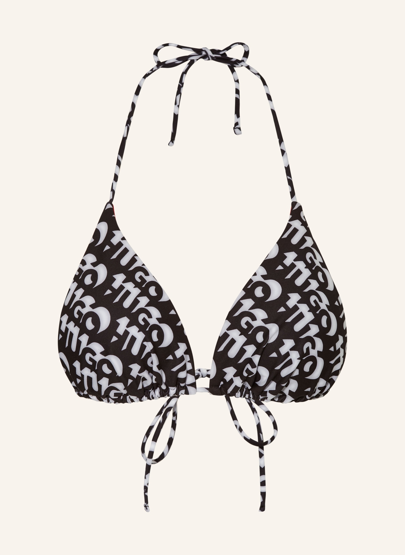 HUGO Triangle bikini top BONNIE, Color: BLACK/ LIGHT GRAY (Image 1)