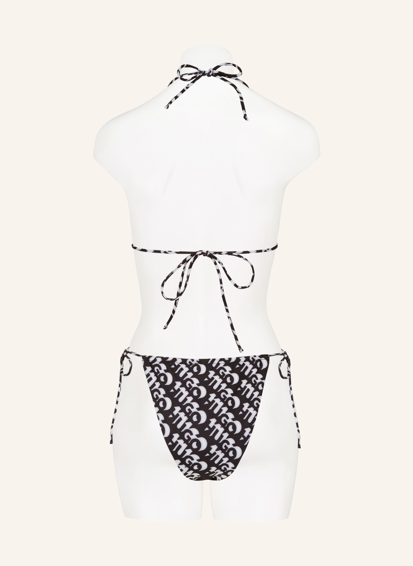 HUGO Triangel-Bikini-Top BONNIE, Farbe: SCHWARZ/ HELLGRAU (Bild 3)