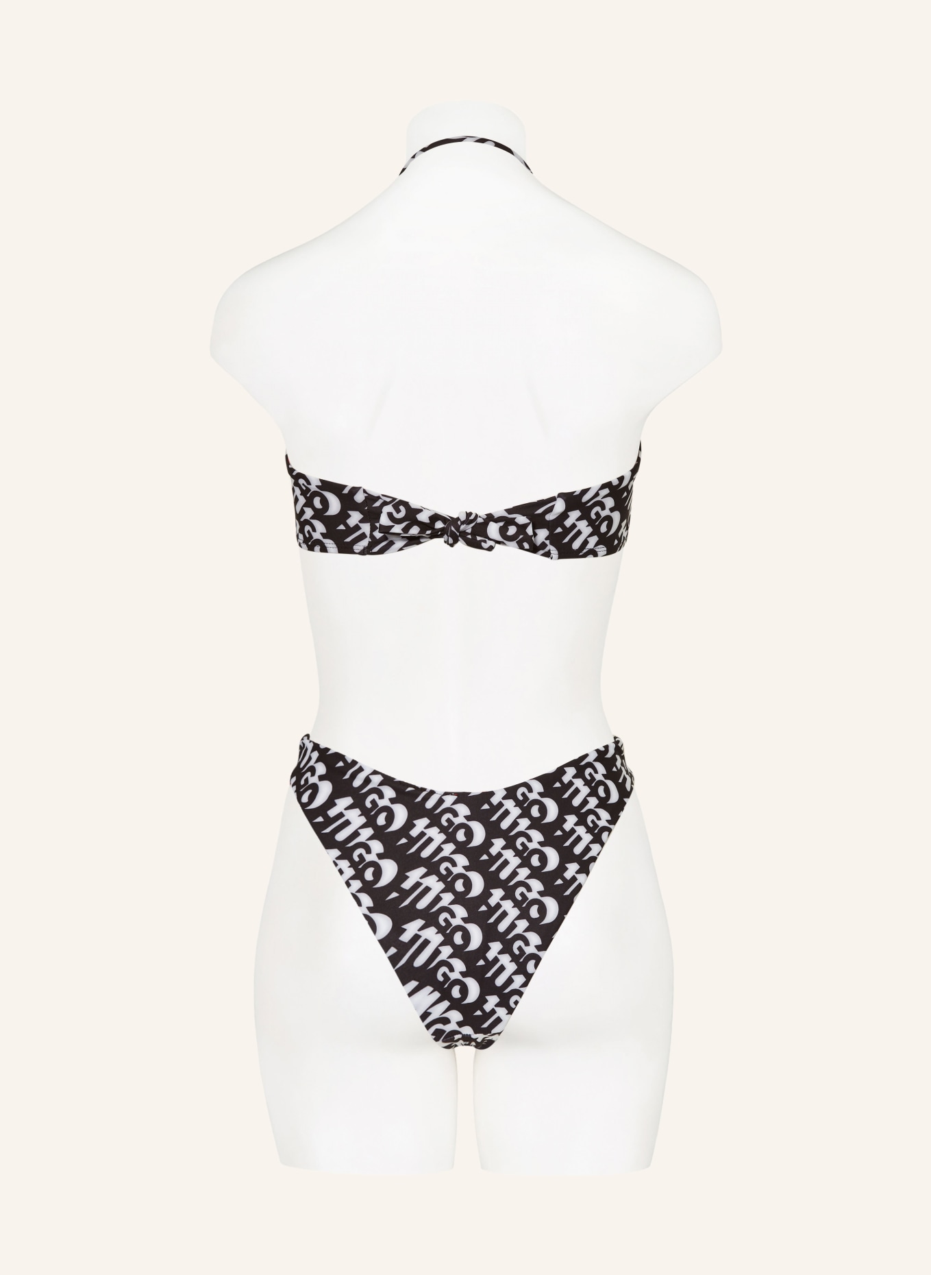 HUGO Bandeau bikini top BONNIE, Color: BLACK/ LIGHT GRAY (Image 3)