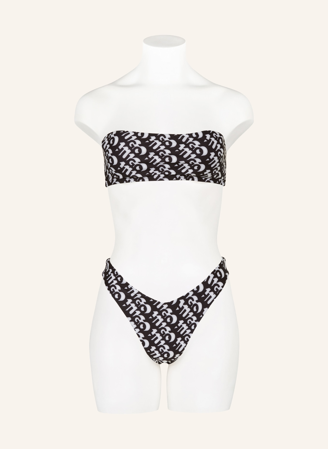 HUGO Bandeau bikini top BONNIE, Color: BLACK/ LIGHT GRAY (Image 4)