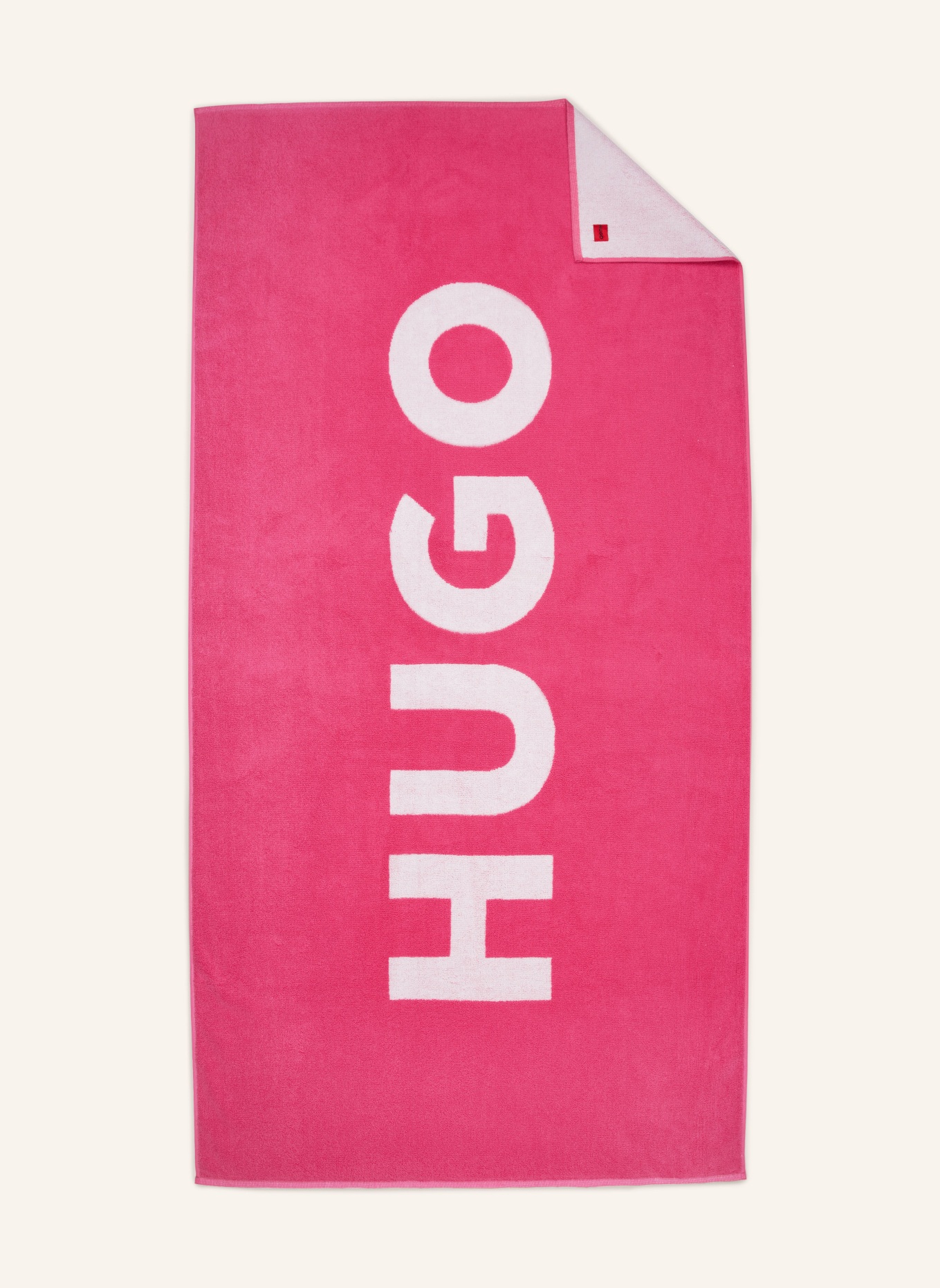 HUGO Beach towel, Color: PINK/ WHITE (Image 1)