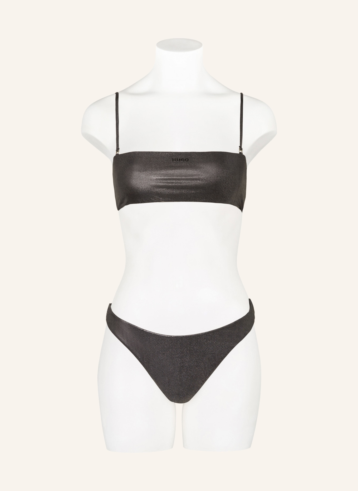 HUGO Bandeau bikini top HEAVEN, Color: GRAY (Image 2)