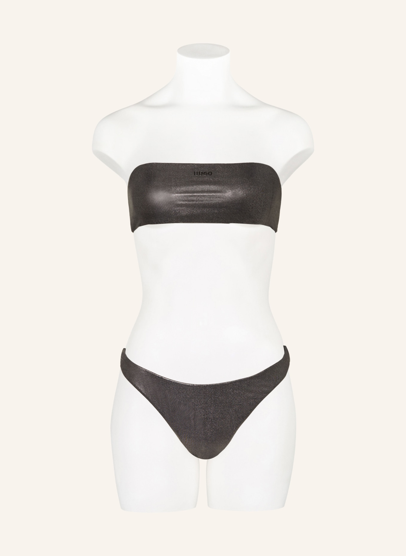 HUGO Bandeau bikini top HEAVEN, Color: GRAY (Image 4)