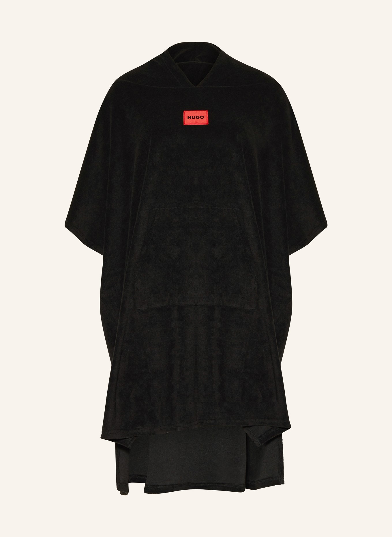 HUGO Terry cloth poncho, Color: BLACK (Image 1)