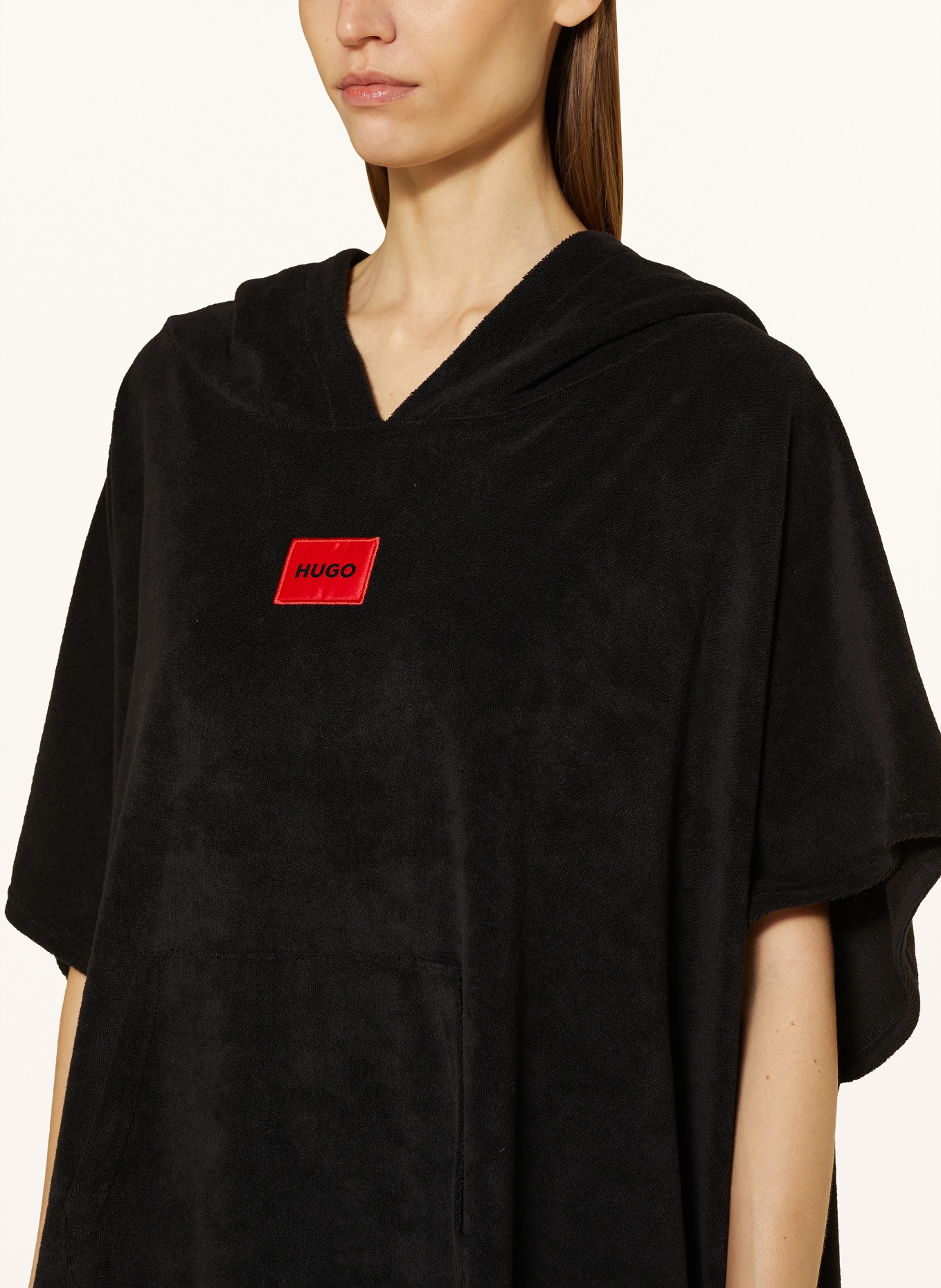 HUGO Terry cloth poncho, Color: BLACK (Image 5)