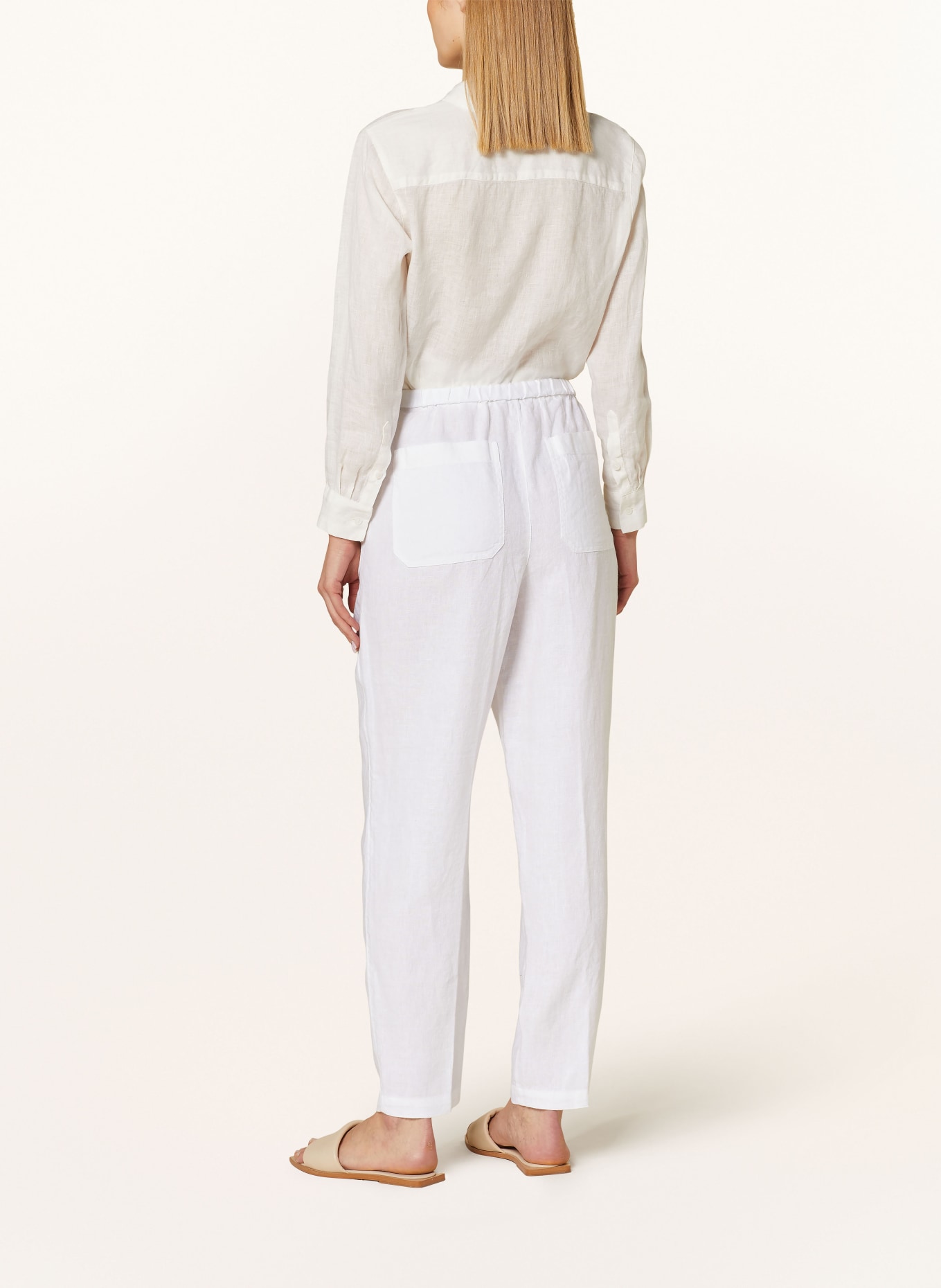TOMMY HILFIGER Linen trousers, Color: WHITE (Image 3)