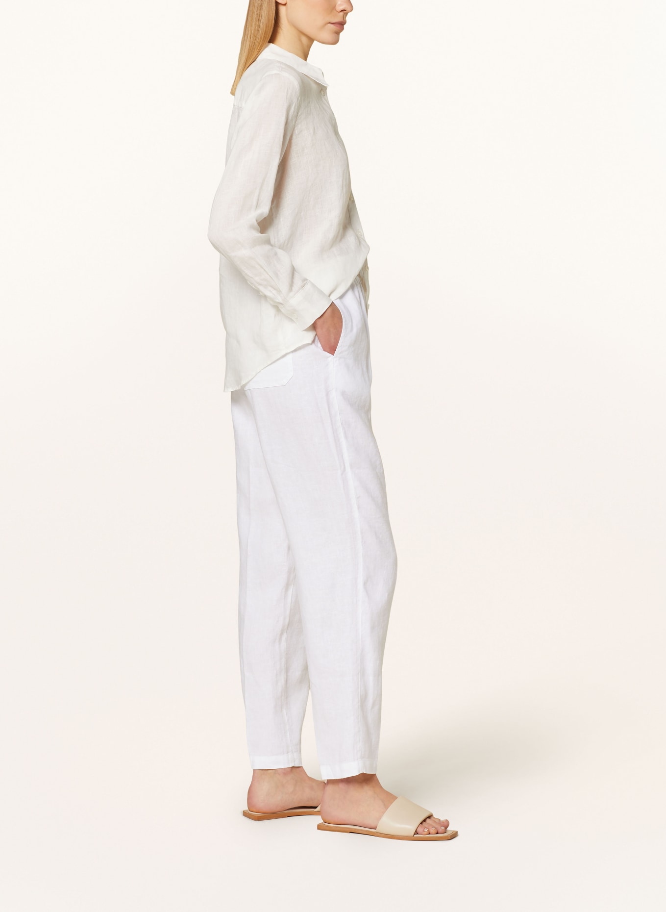 TOMMY HILFIGER Linen trousers, Color: WHITE (Image 4)