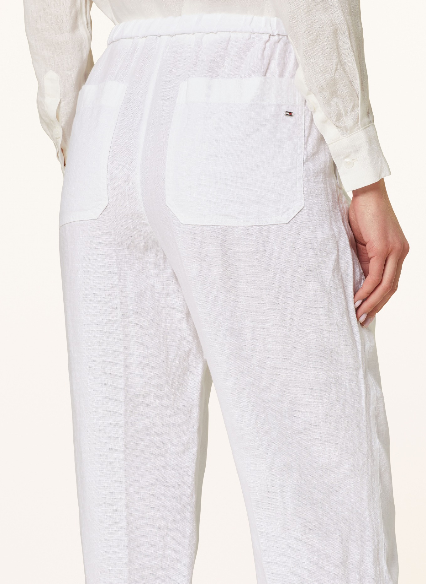 TOMMY HILFIGER Linen trousers, Color: WHITE (Image 5)