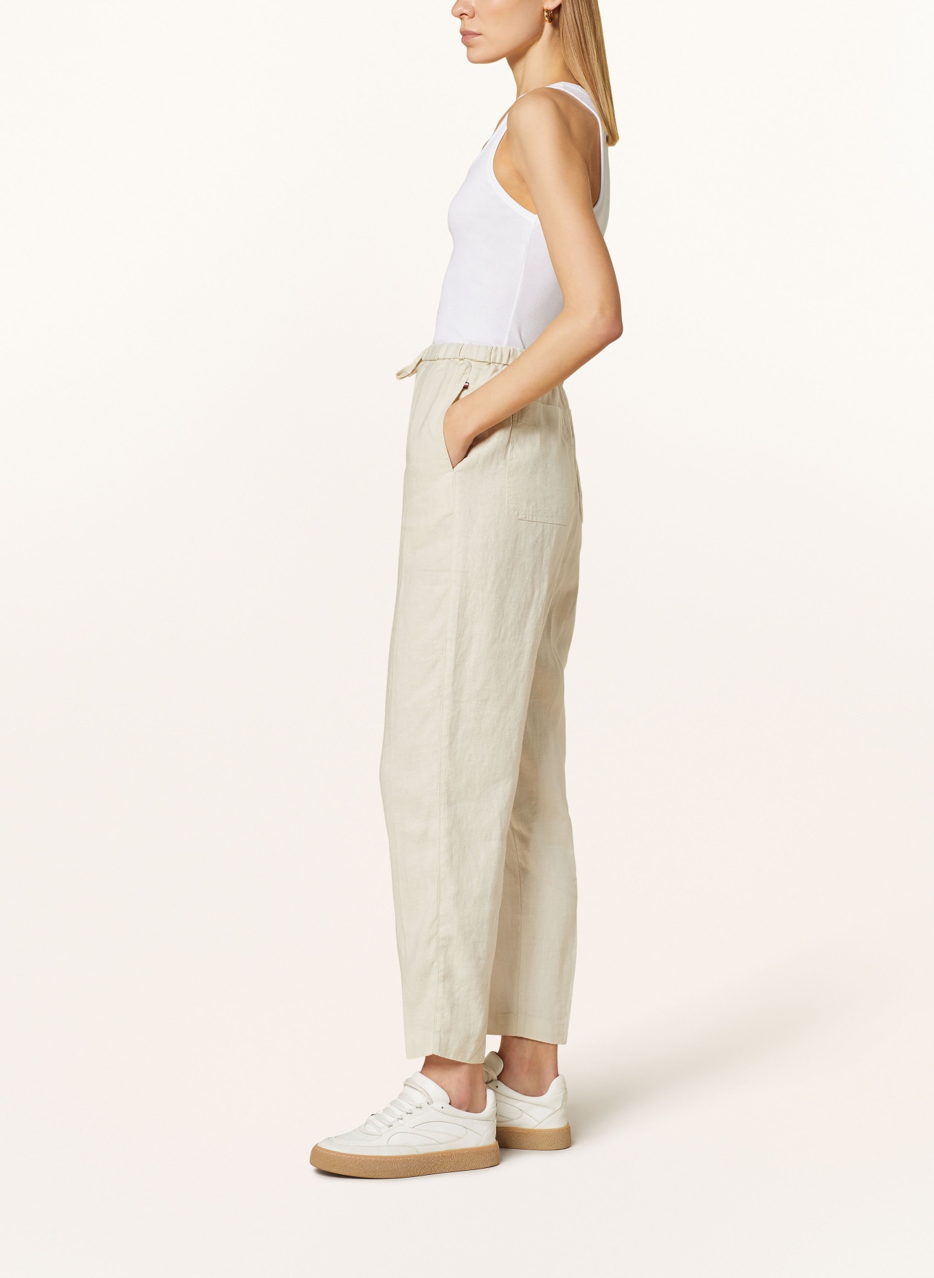 TOMMY HILFIGER Linen trousers, Color: AEJ Light Beige (Image 4)