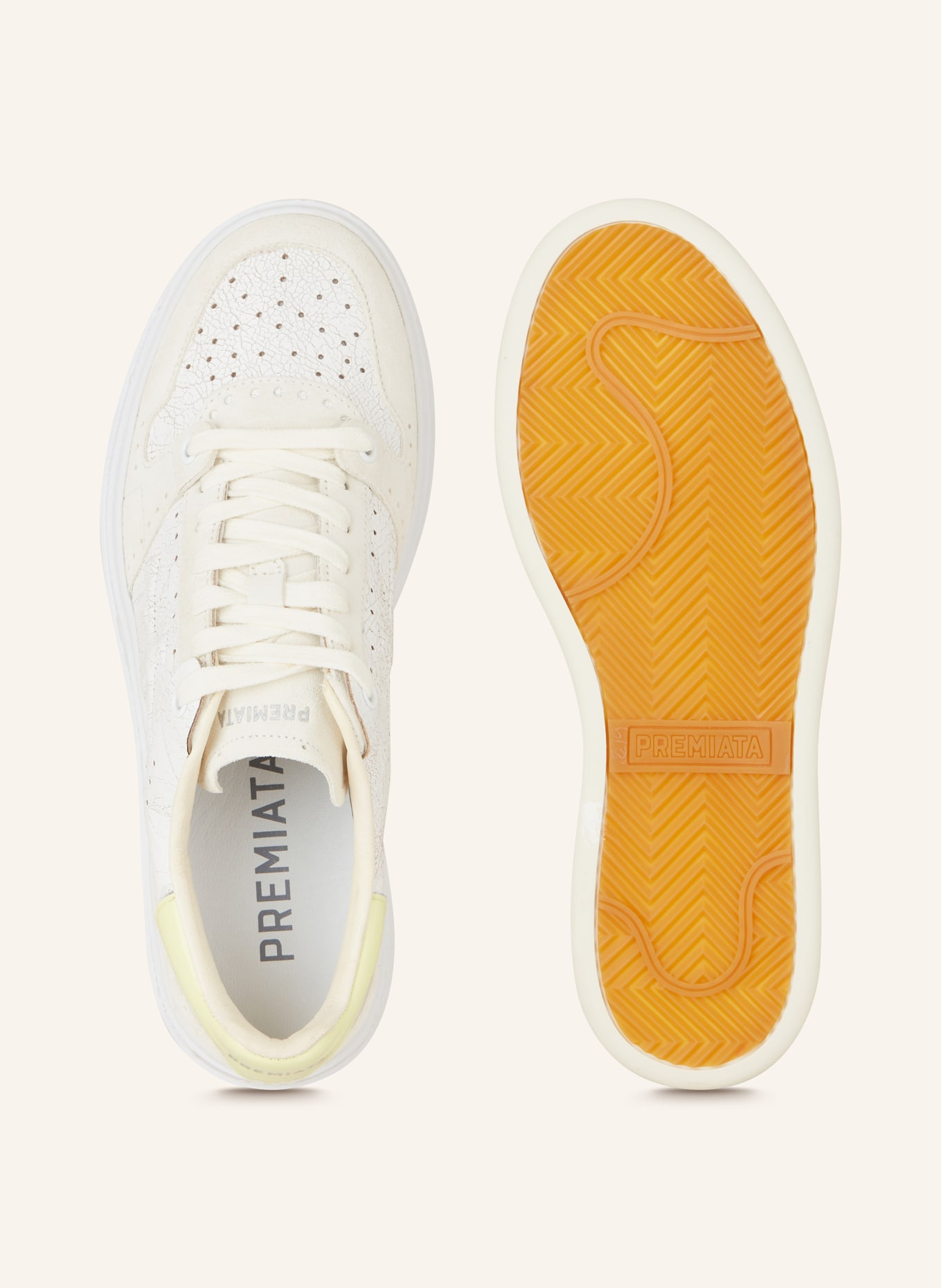 PREMIATA Sneakers QUINN-D, Color: WHITE/ LIGHT YELLOW (Image 5)