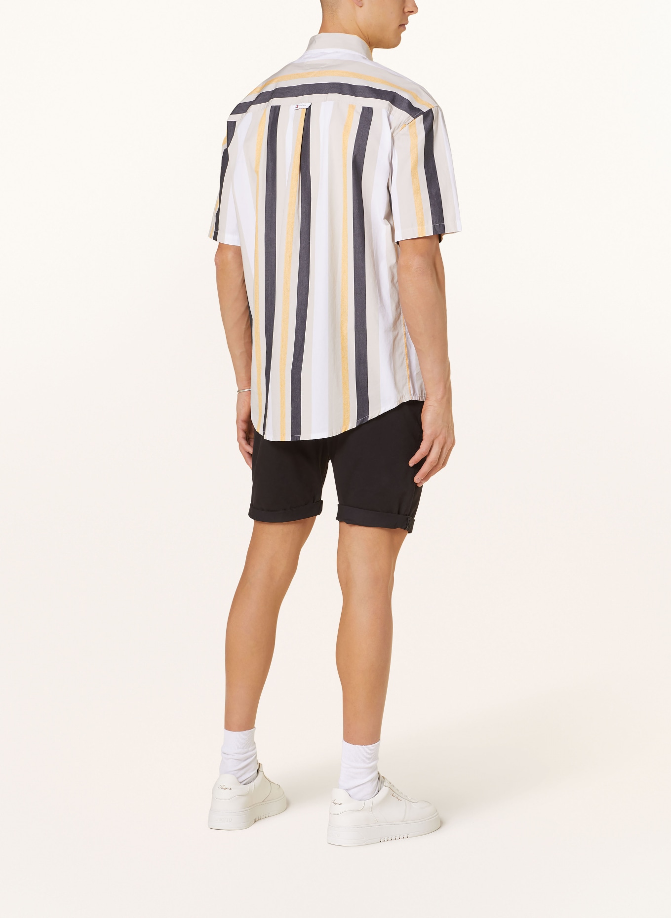 TOMMY JEANS Kurzarm-Hemd Relaxed Fit: BEIGE / GELB