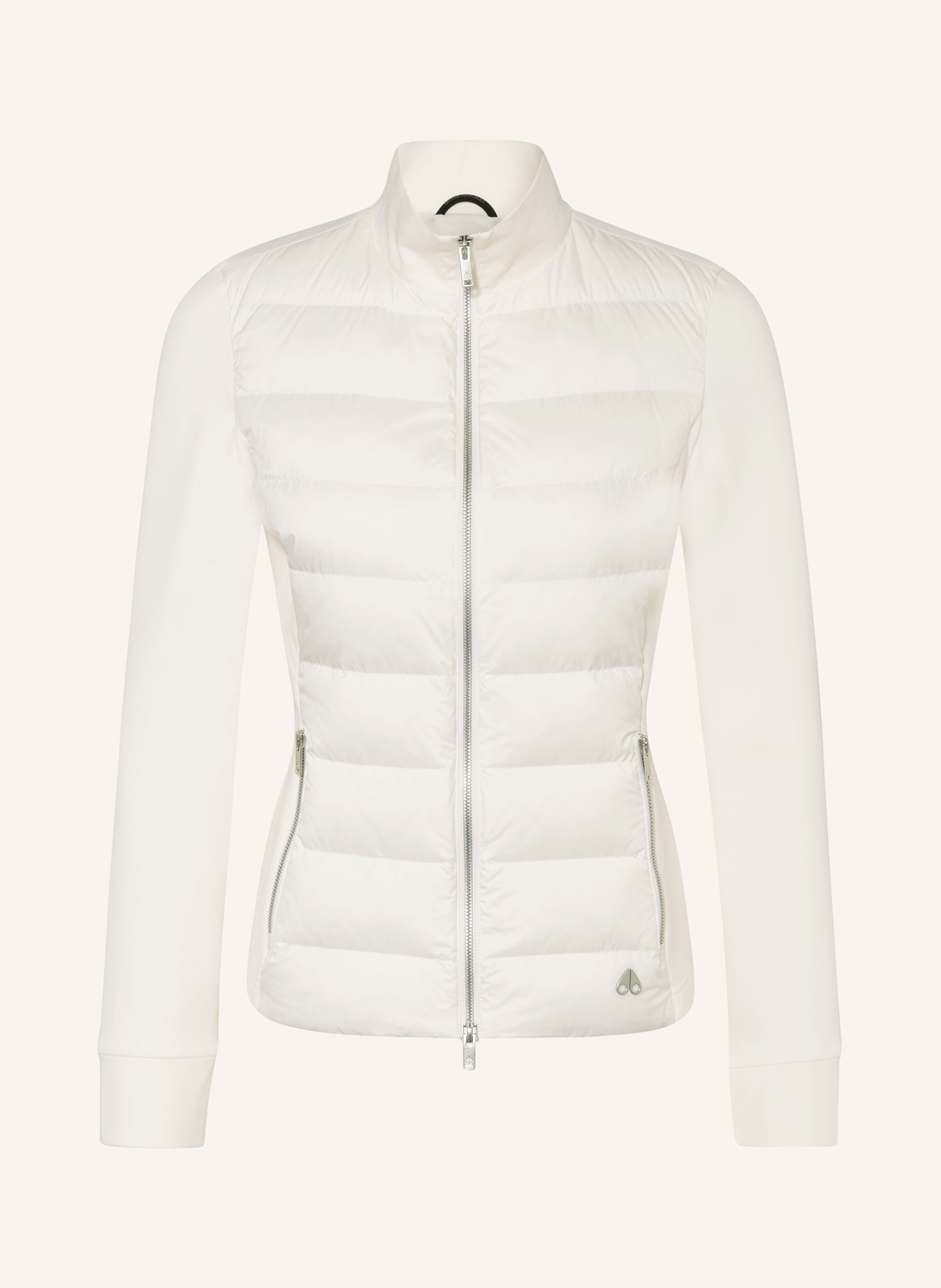 MOOSE KNUCKLES Down jacket NAOMI in mixed materials, Color: WHITE (Image 1)