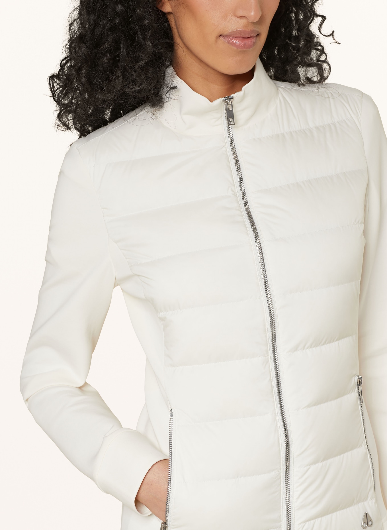 MOOSE KNUCKLES Down jacket NAOMI in mixed materials, Color: WHITE (Image 4)