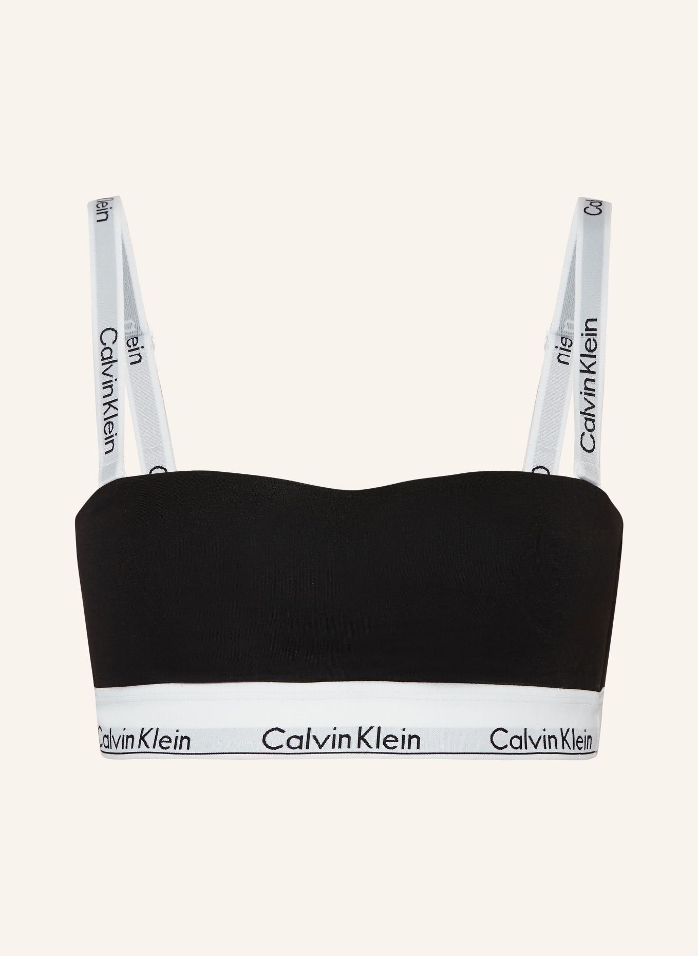 Calvin Klein Bandeau-BH MODERN COTTON, Farbe: SCHWARZ/ WEISS (Bild 1)