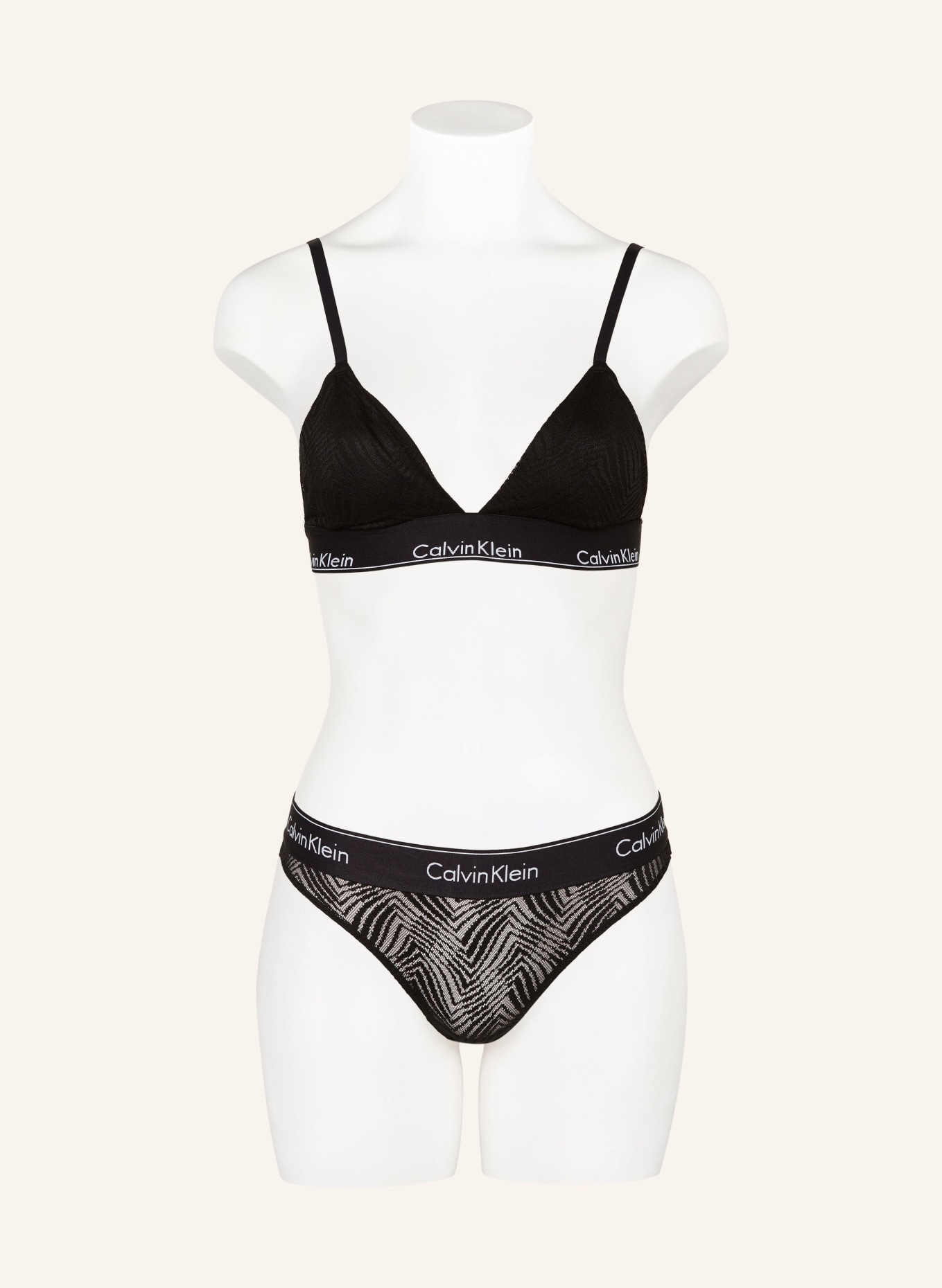 Calvin Klein Triangle bra MODERN LACE, Color: BLACK/ WHITE (Image 2)