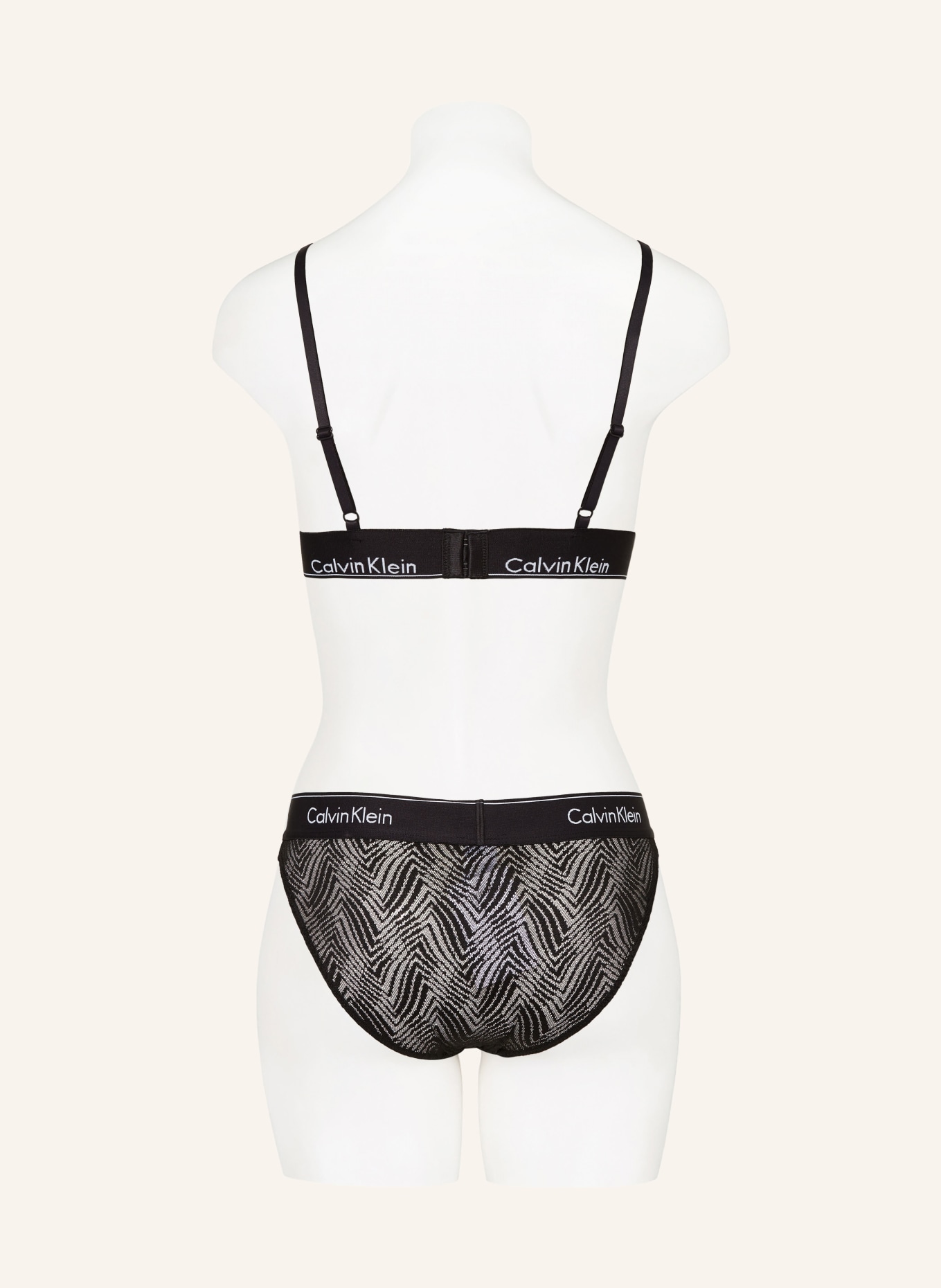 Calvin Klein Triangle bra MODERN LACE, Color: BLACK/ WHITE (Image 3)