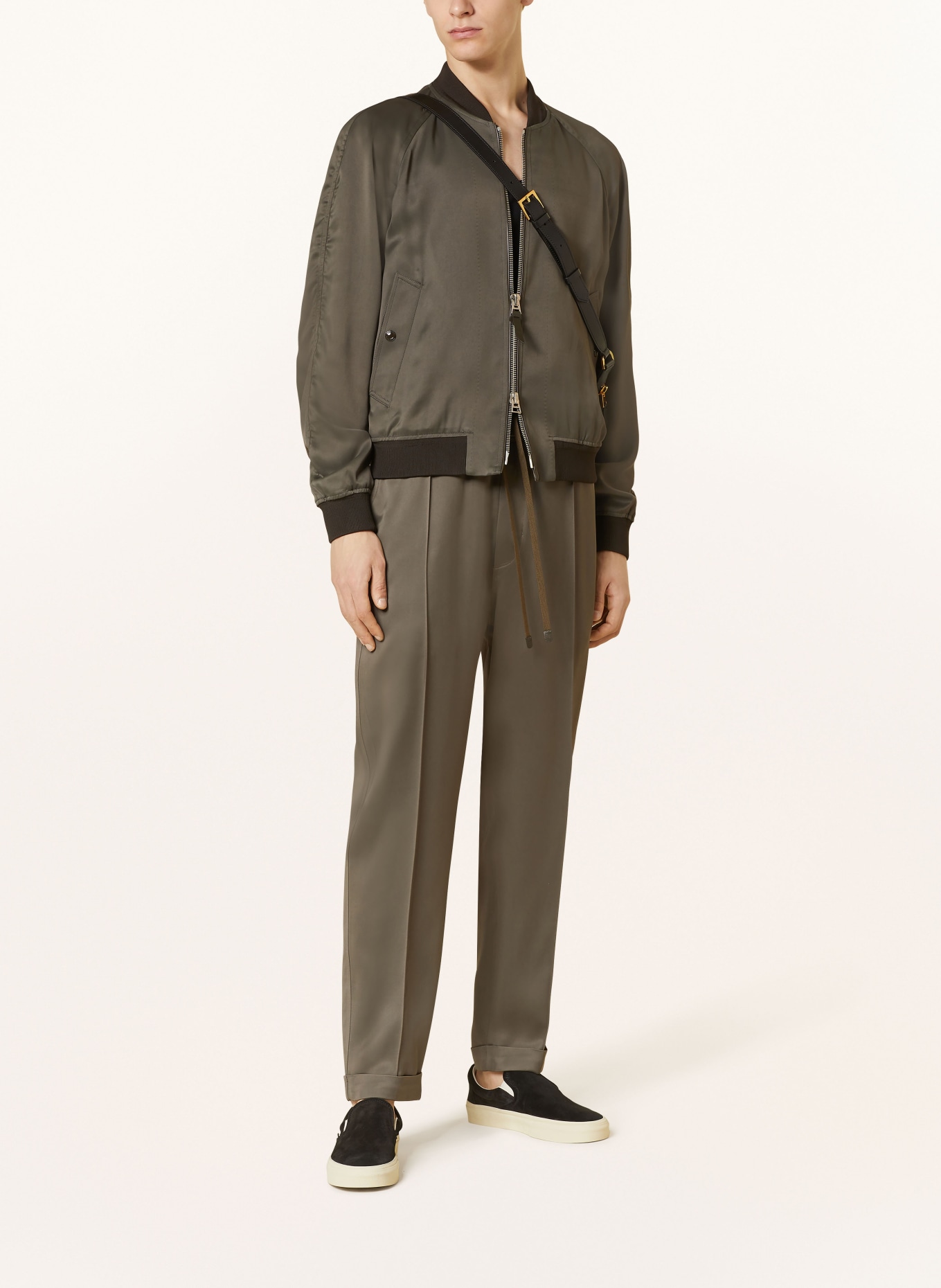 TOM FORD Spodnie w stylu dresowym slim fit, Kolor: KHAKI (Obrazek 2)