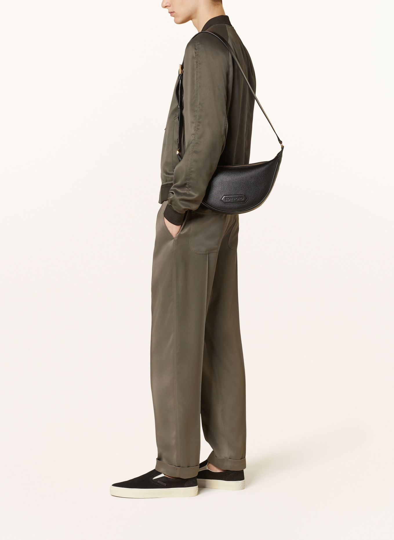 TOM FORD Spodnie w stylu dresowym slim fit, Kolor: KHAKI (Obrazek 4)