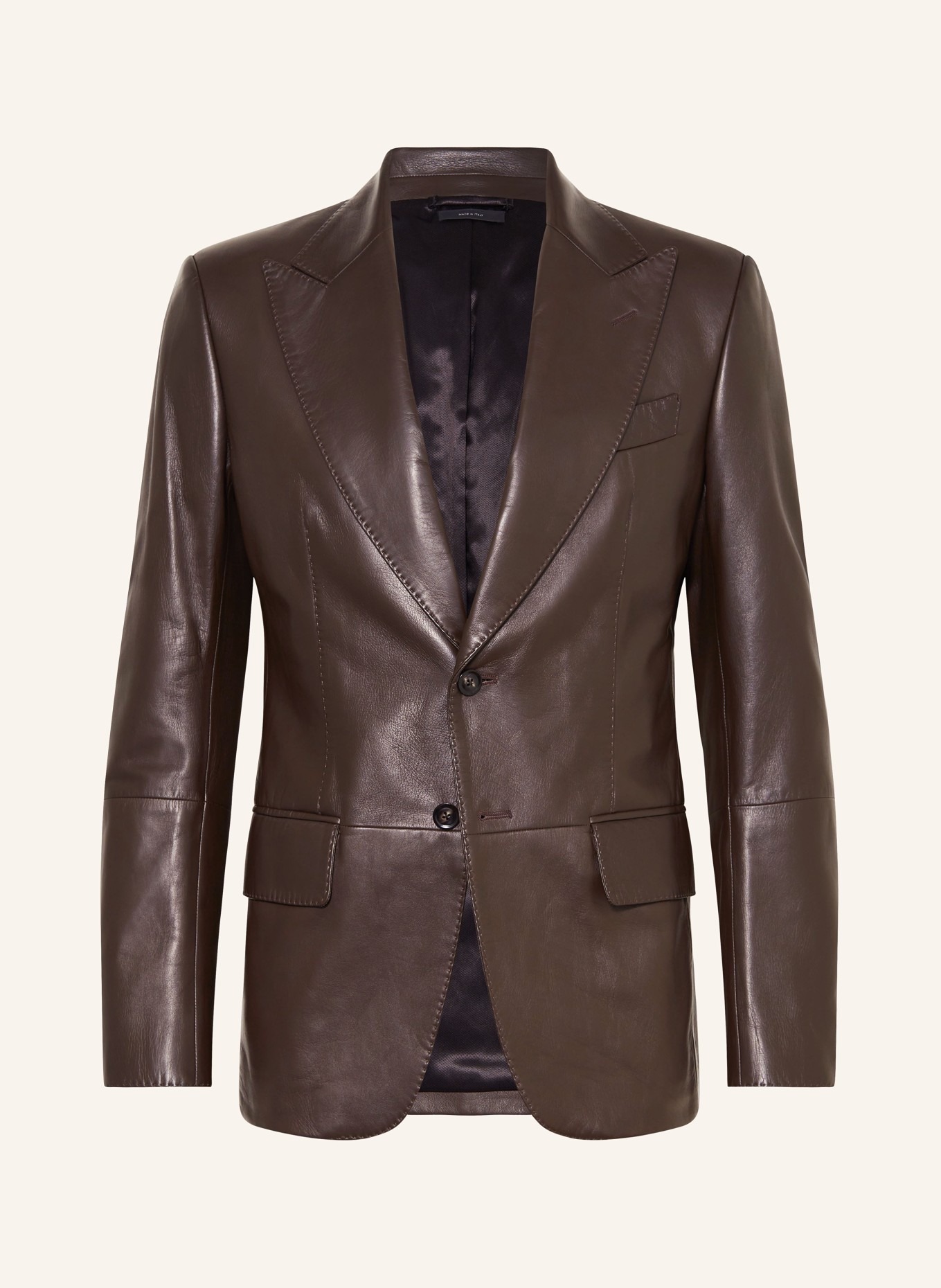 TOM FORD Leather tailored jacket, Color: KB440 CHOCOLATE (Image 1)