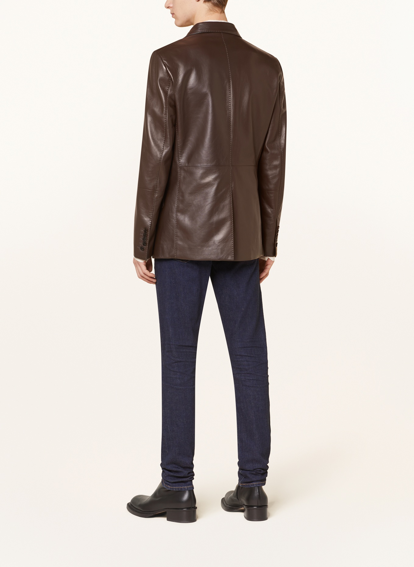 TOM FORD Leather tailored jacket, Color: KB440 CHOCOLATE (Image 3)