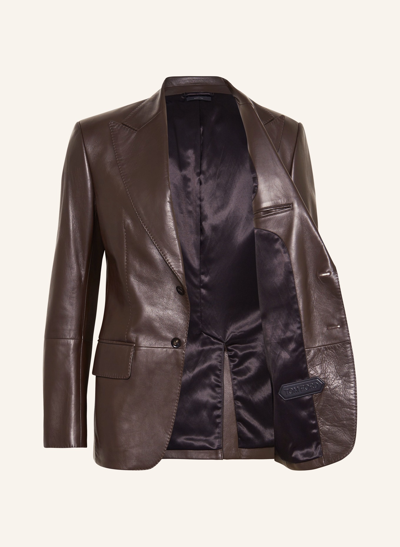 TOM FORD Leather tailored jacket, Color: KB440 CHOCOLATE (Image 4)