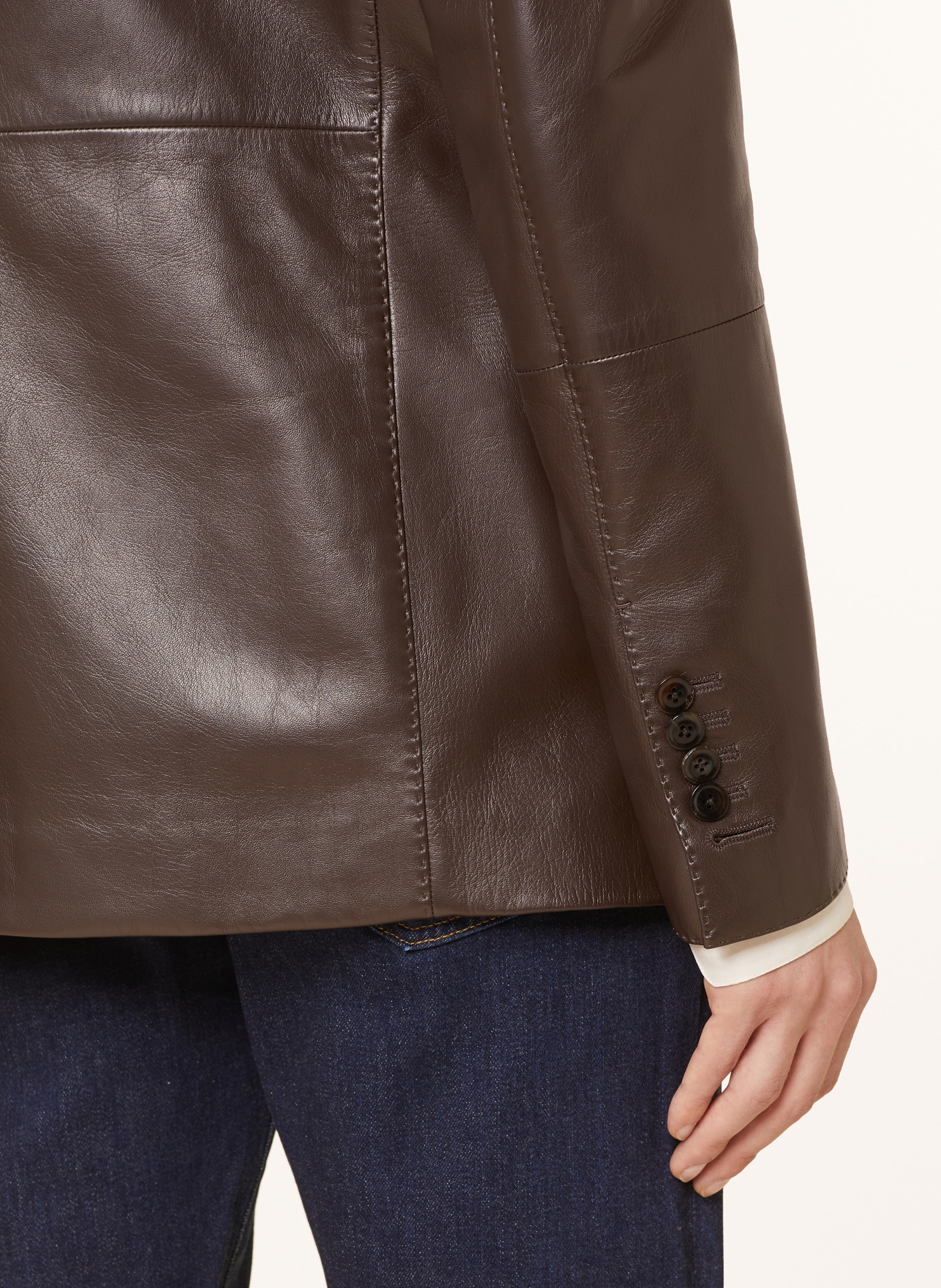 TOM FORD Leather tailored jacket, Color: KB440 CHOCOLATE (Image 6)