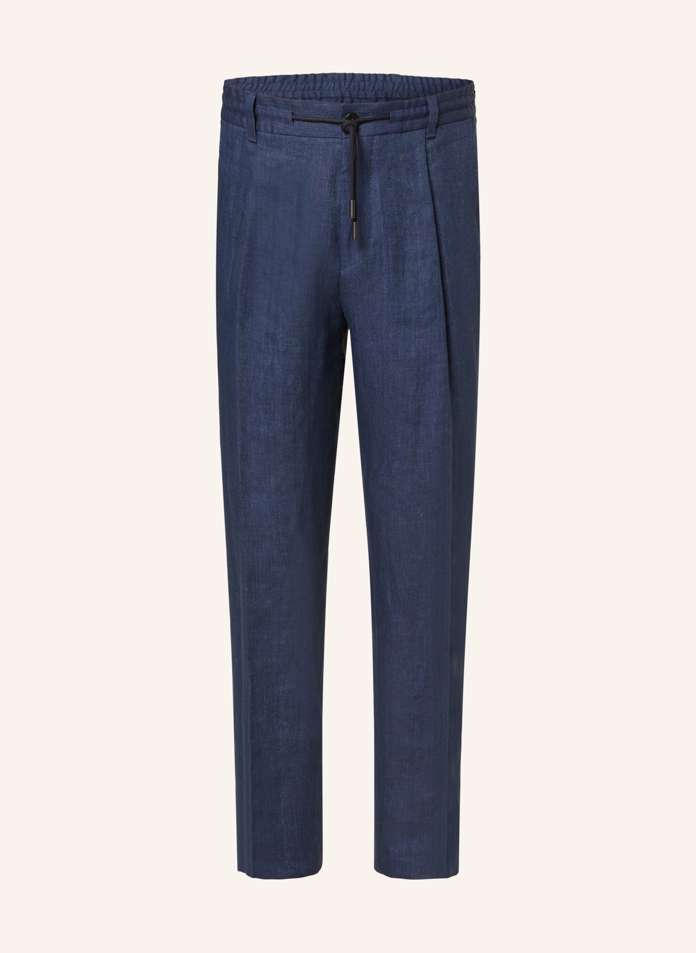 BOSS Spodnie z lnu PEETL w stylu dresowym extra slim fit, Kolor: GRANATOWY (Obrazek 1)