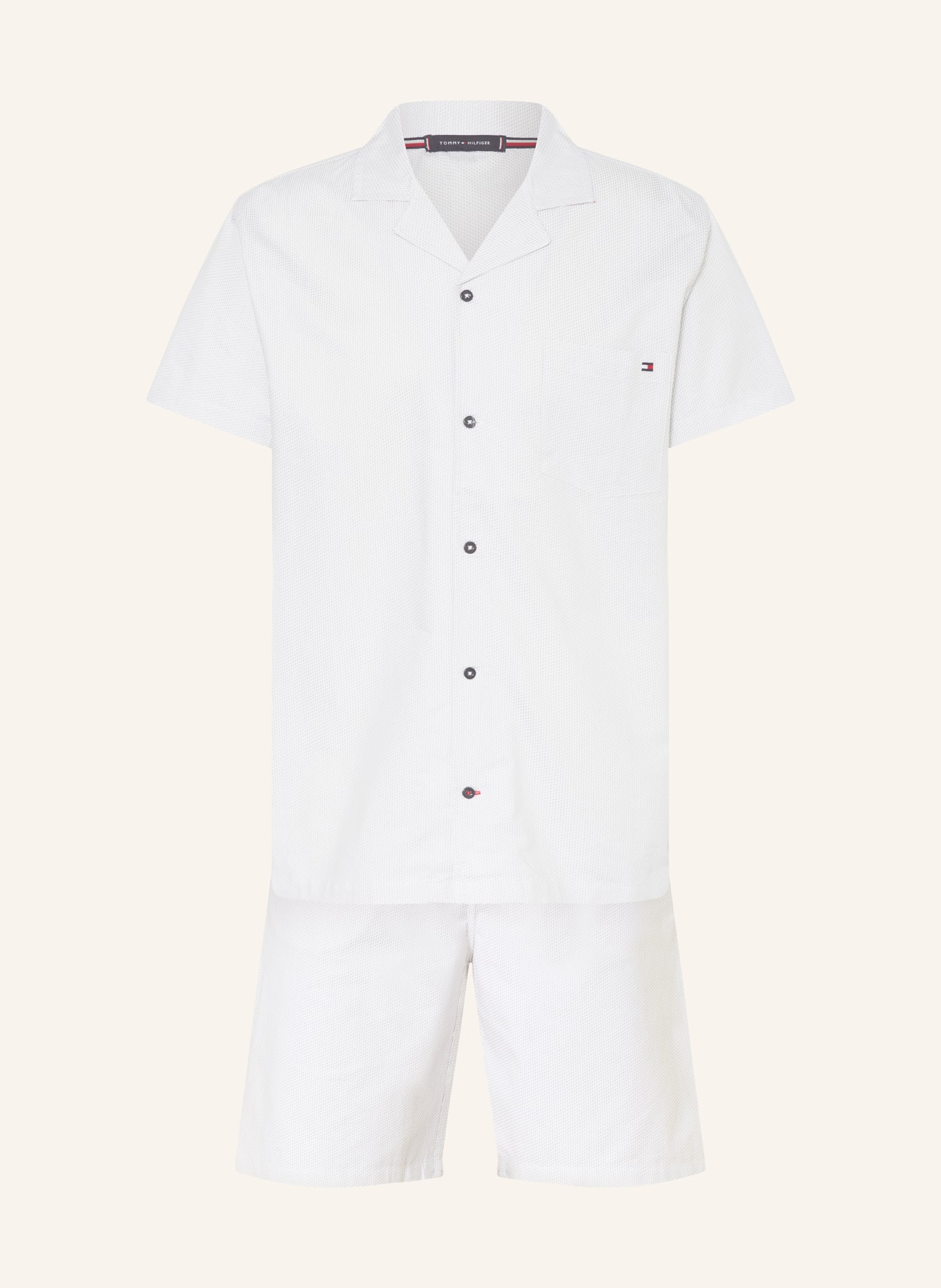 TOMMY HILFIGER Shorty pajamas, Color: WHITE/ LIGHT GRAY (Image 1)