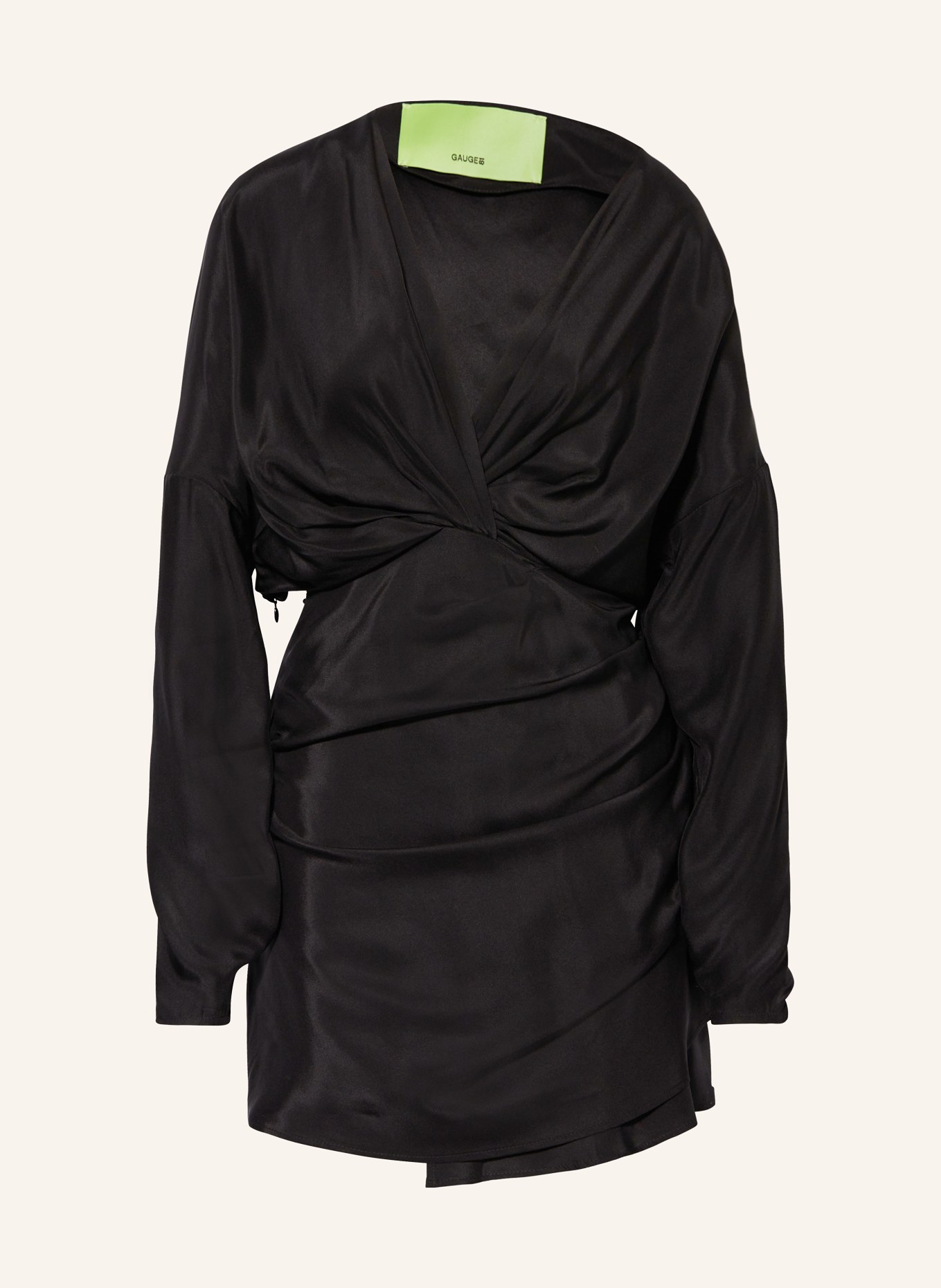 GAUGE81 Silk dress ASUKA, Color: BLACK (Image 1)