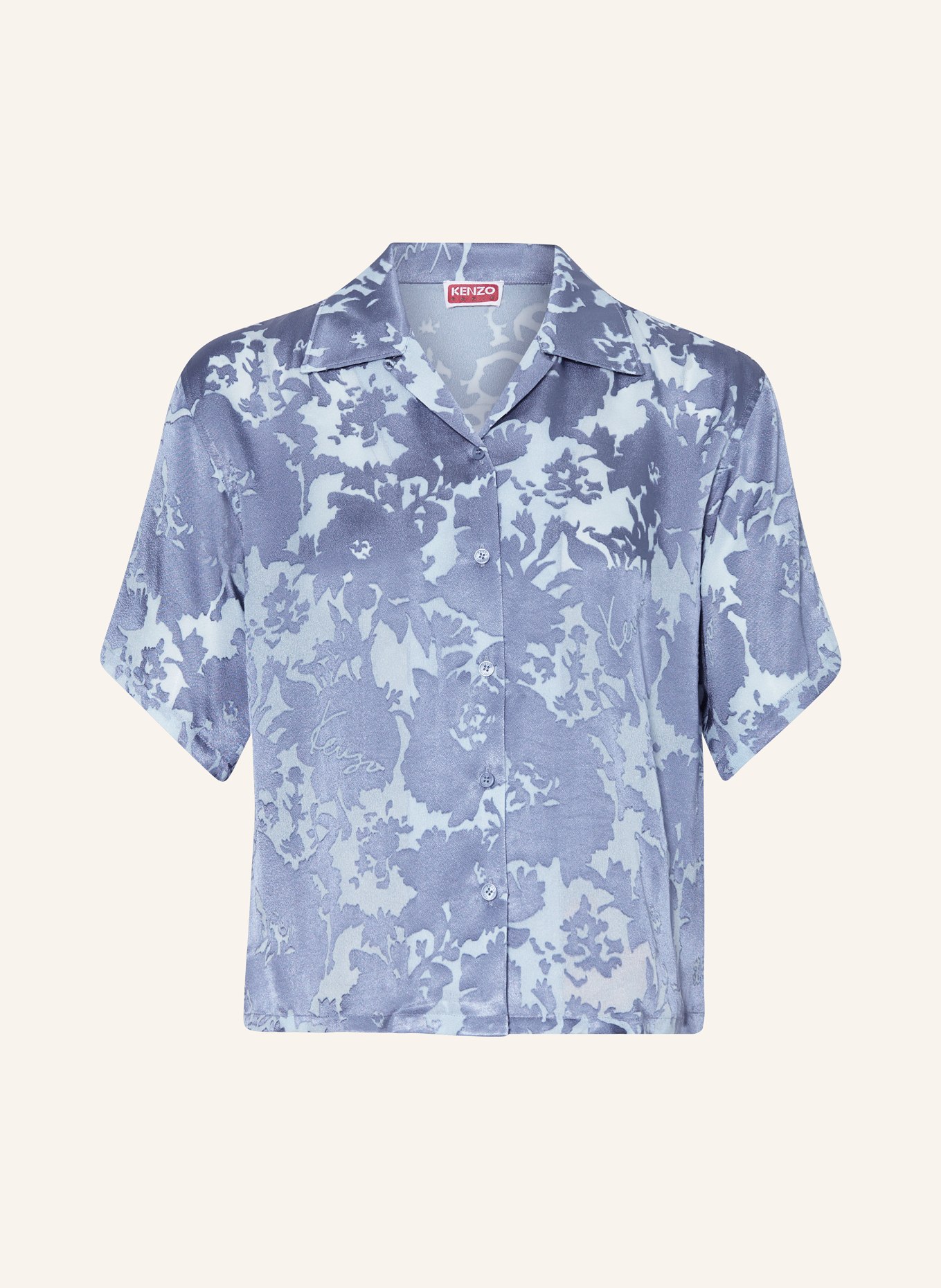KENZO Satin shirt blouse, Color: LIGHT BLUE/ TURQUOISE (Image 1)