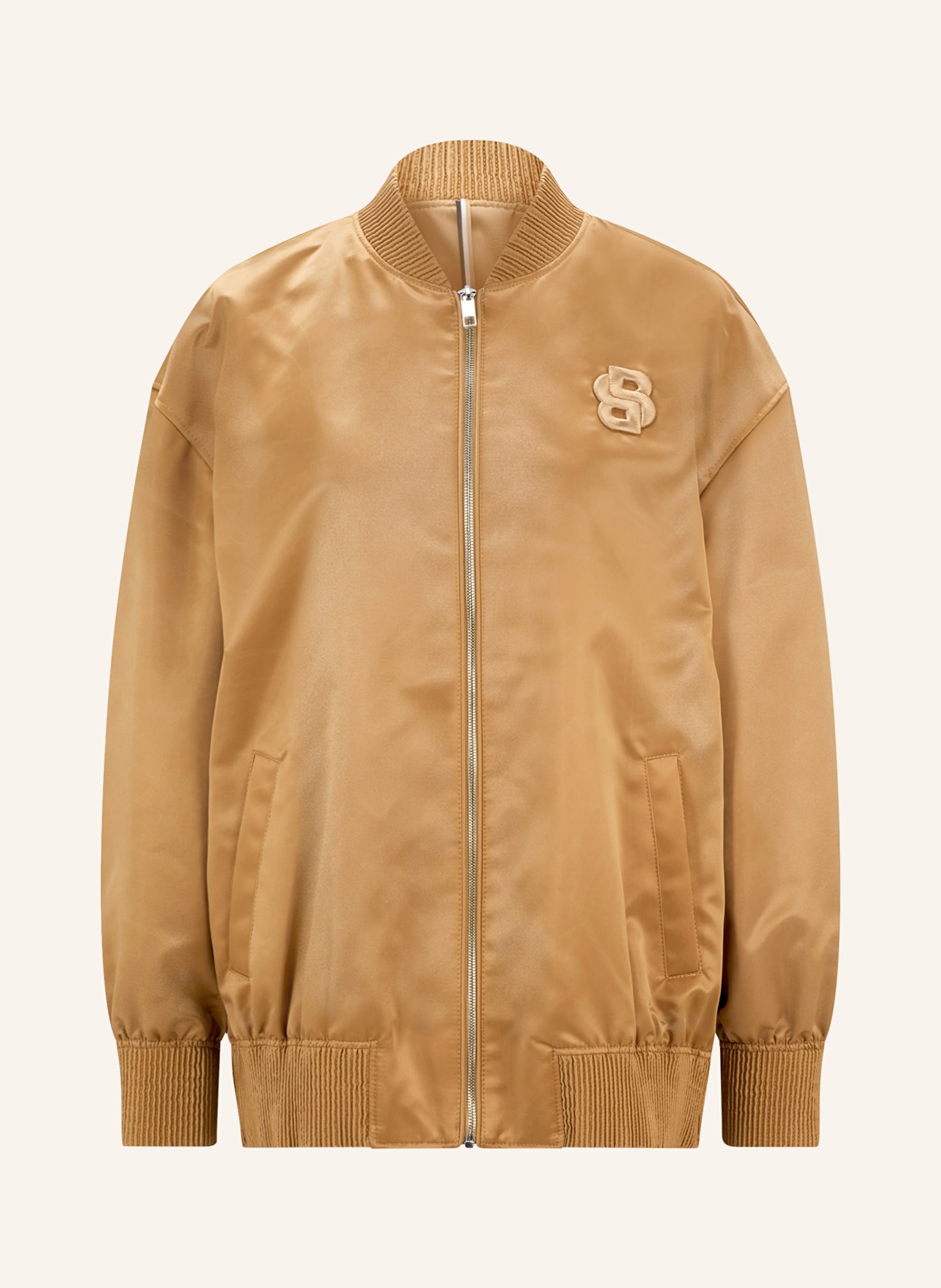 BOSS Satin bomber jacket PALBERTA, Color: BEIGE (Image 1)