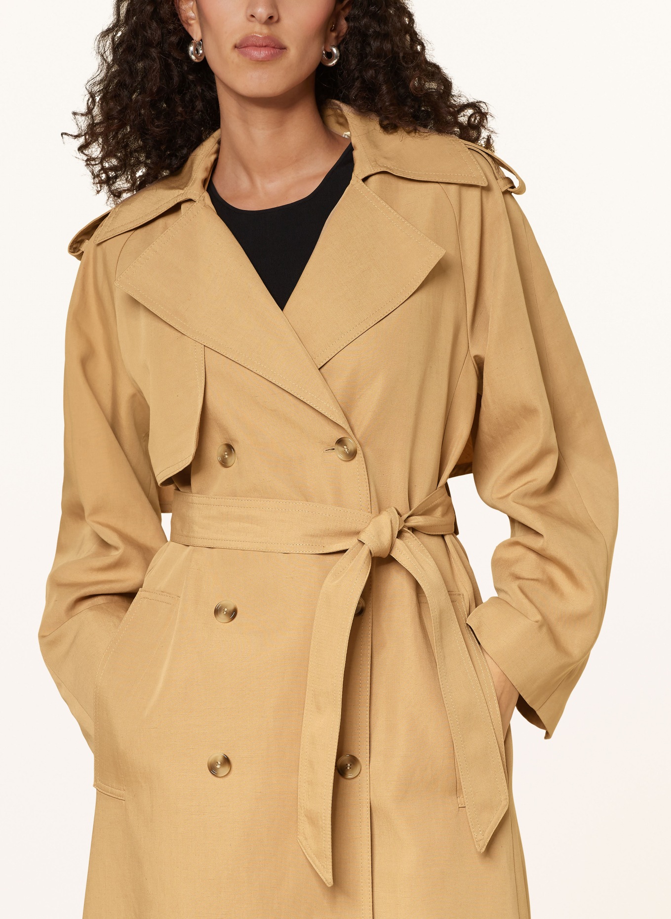 BOSS Trench coat CLOMEA, Color: BEIGE (Image 4)