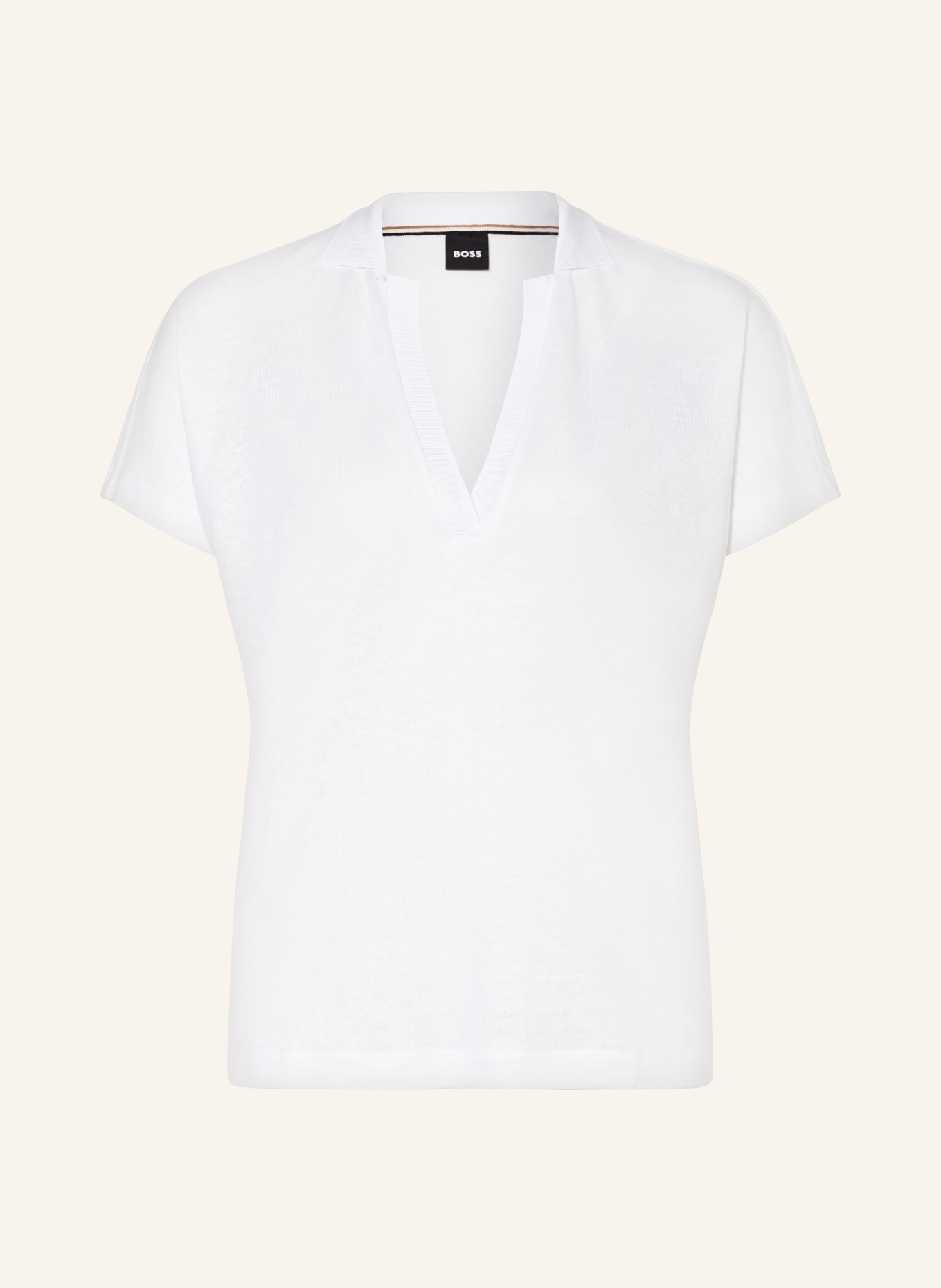 BOSS T-shirt ENELINA made of linen, Color: WHITE (Image 1)