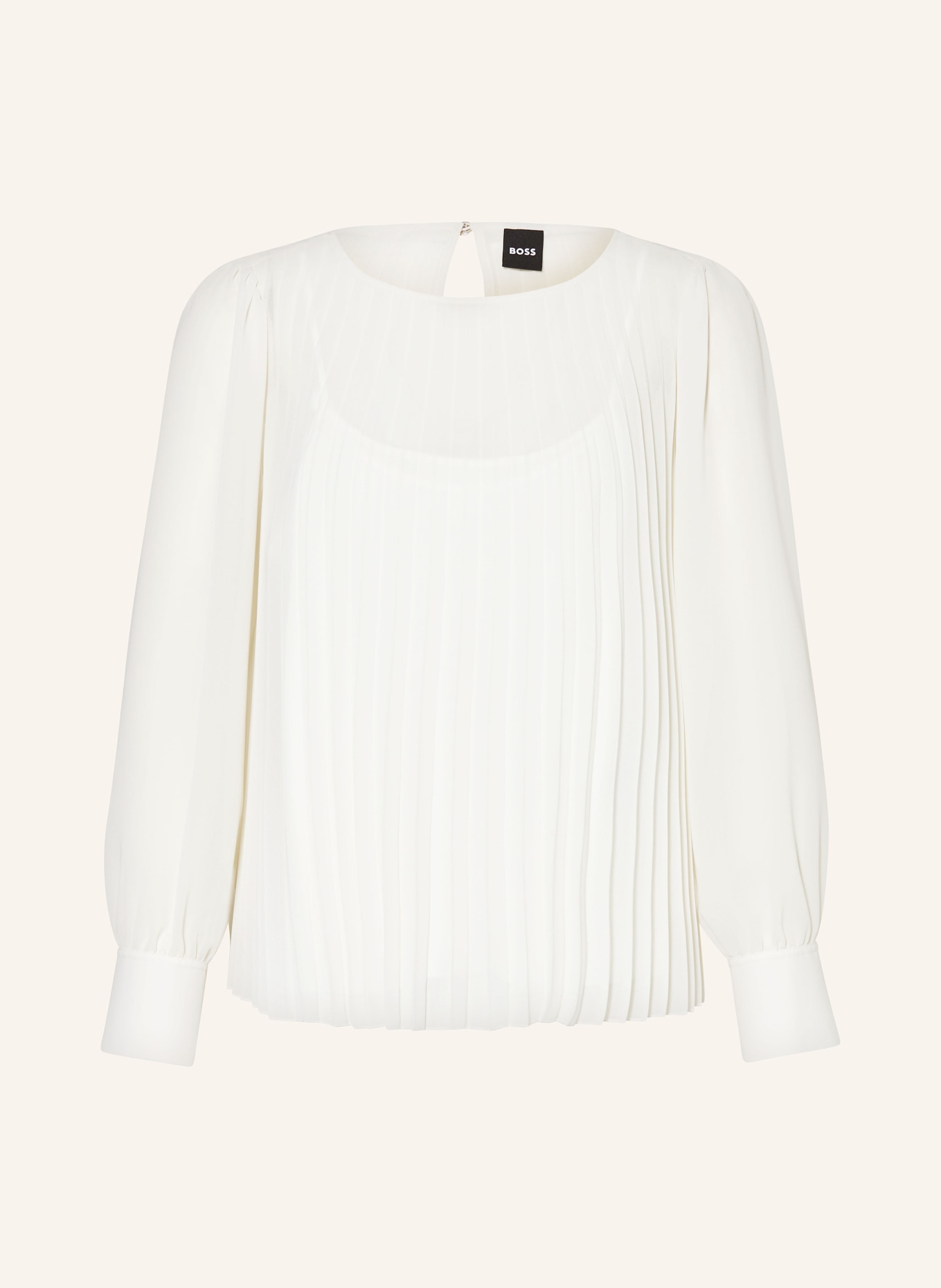 BOSS Shirt blouse BIPUNA with pleats, Color: WHITE (Image 1)