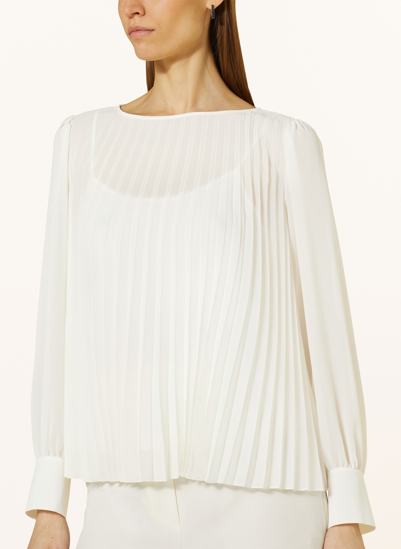 BOSS Shirt blouse BIPUNA with pleats, Color: WHITE (Image 4)