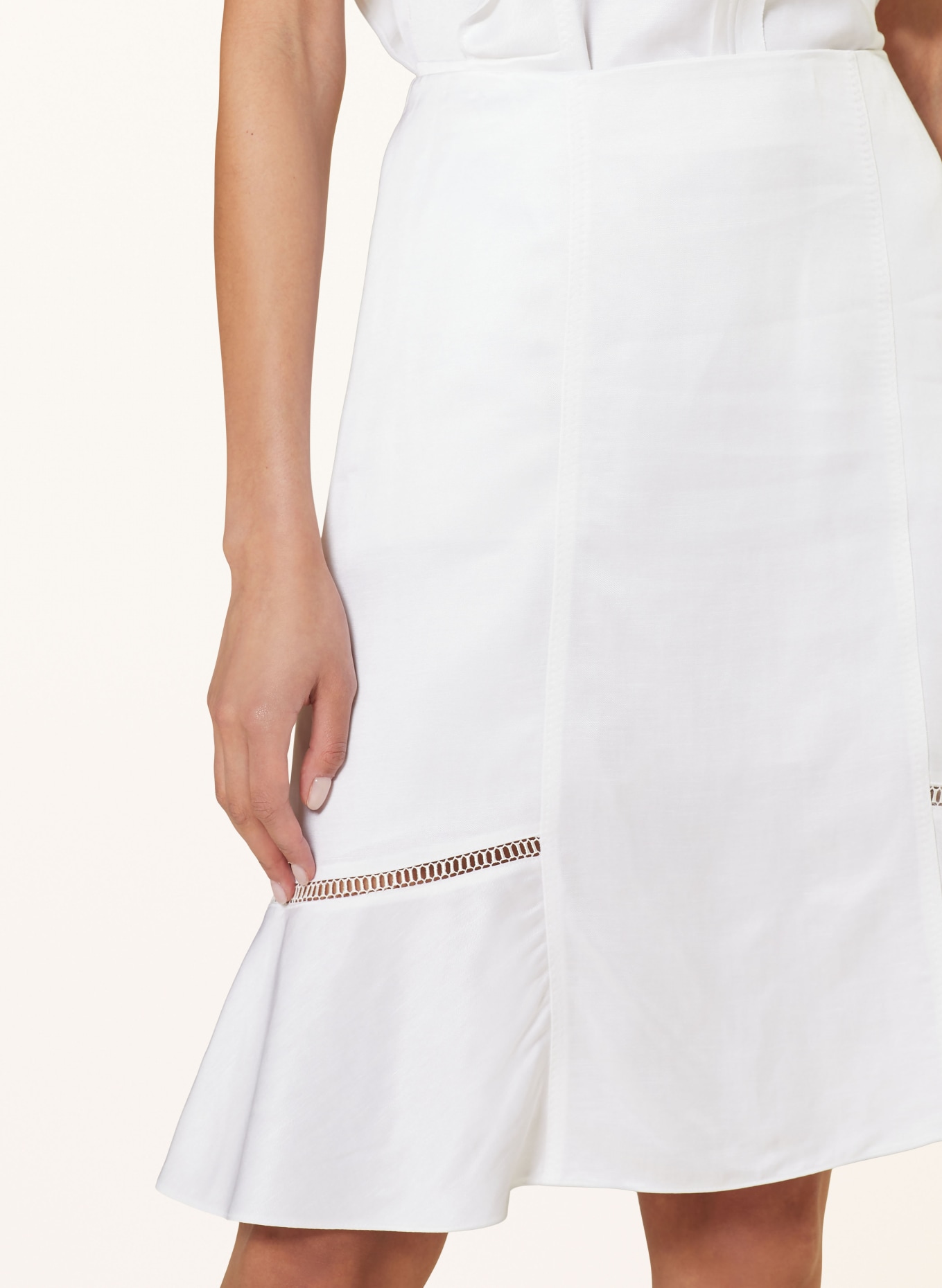 BOSS Skirt VILEINA with linen, Color: WHITE (Image 4)
