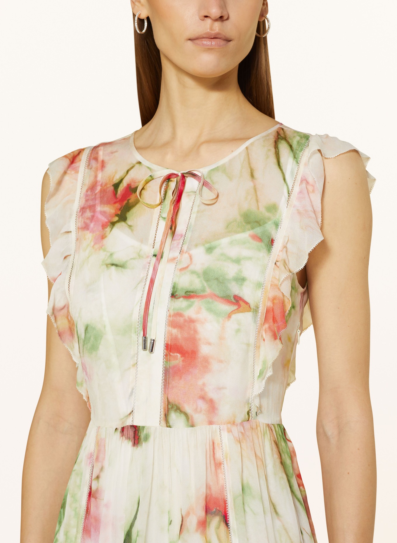 BOSS Dress DACRINA with frills, Color: CREAM/ GREEN/ RED (Image 4)