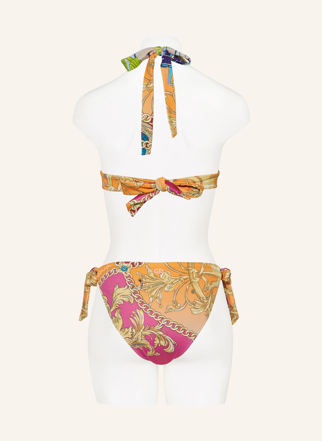 GOLDBERGH Halter neck bikini top TAN MIAMI, Color: ORANGE/ FUCHSIA/ GOLD (Image 3)