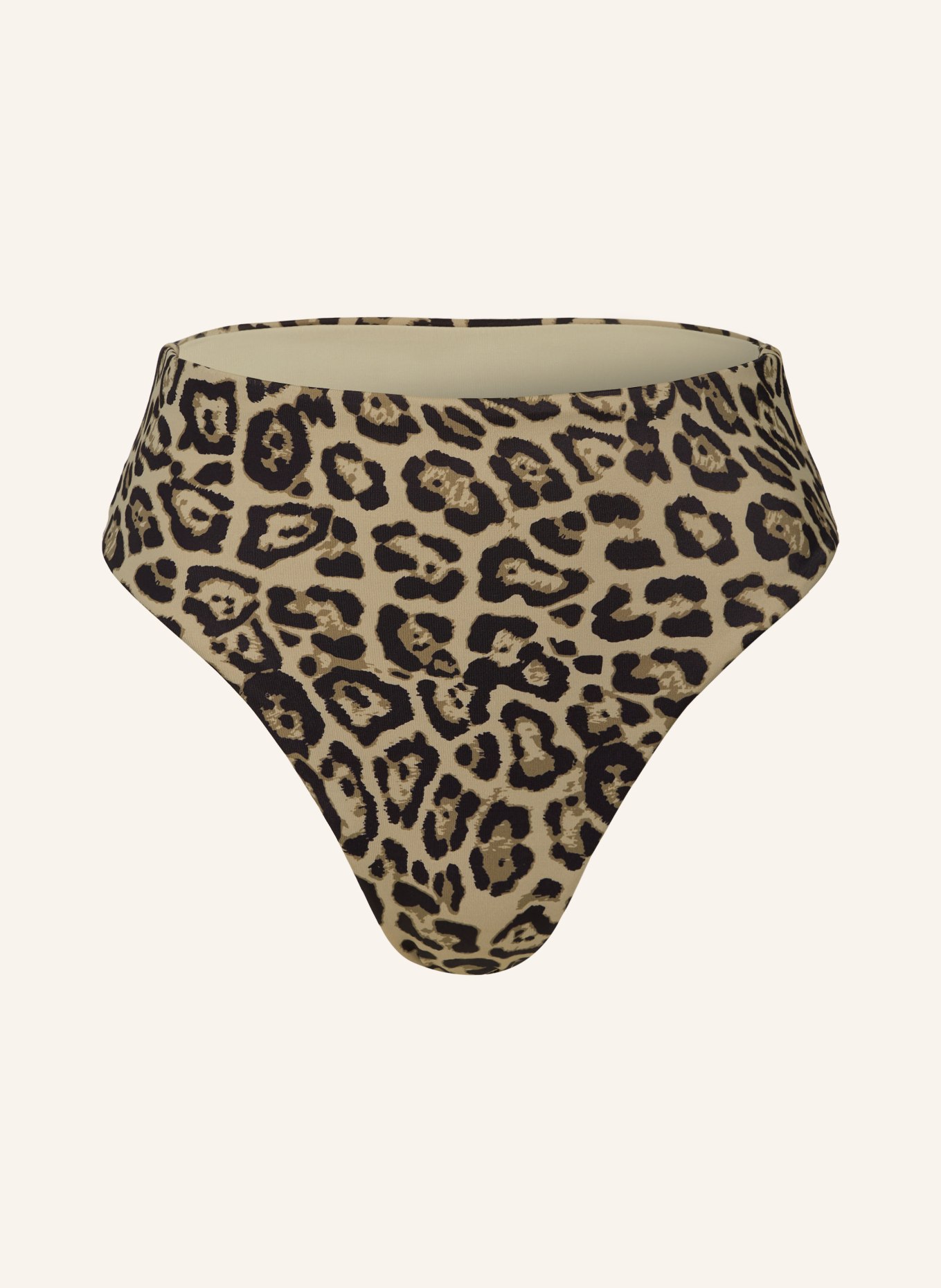 GOLDBERGH High waist bikini bottoms POOLSCAPE, Color: BEIGE/ BLACK (Image 1)