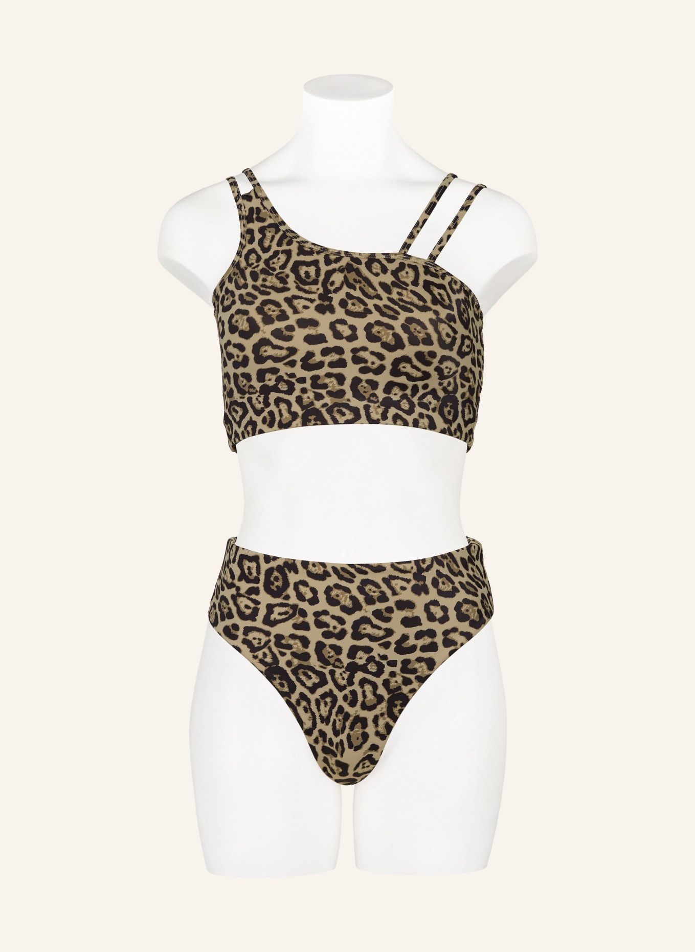 GOLDBERGH High waist bikini bottoms POOLSCAPE, Color: BEIGE/ BLACK (Image 2)